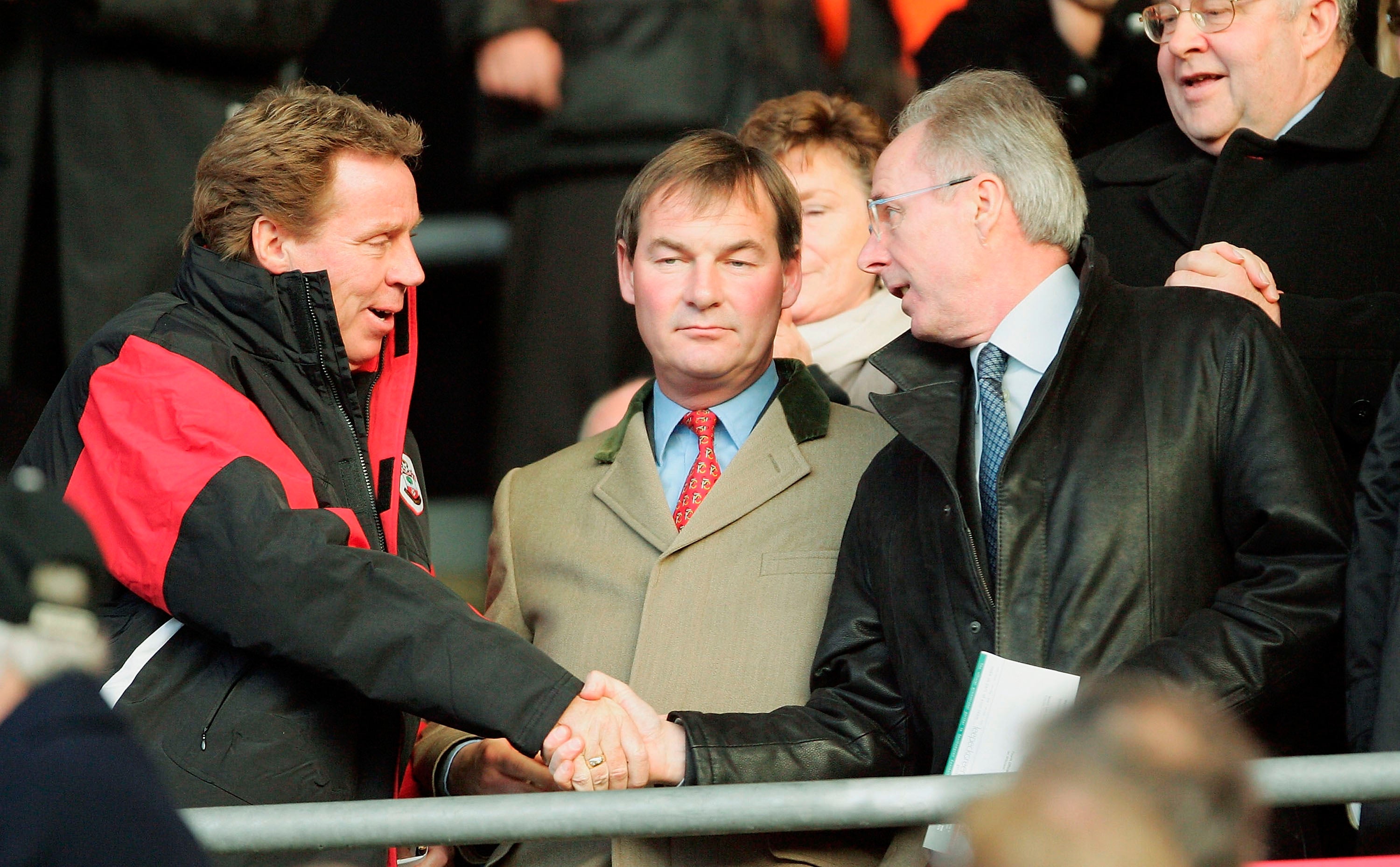 Rupert Lowe with football manager Harry Redknapp and former England manager Sven Goran Eriksson