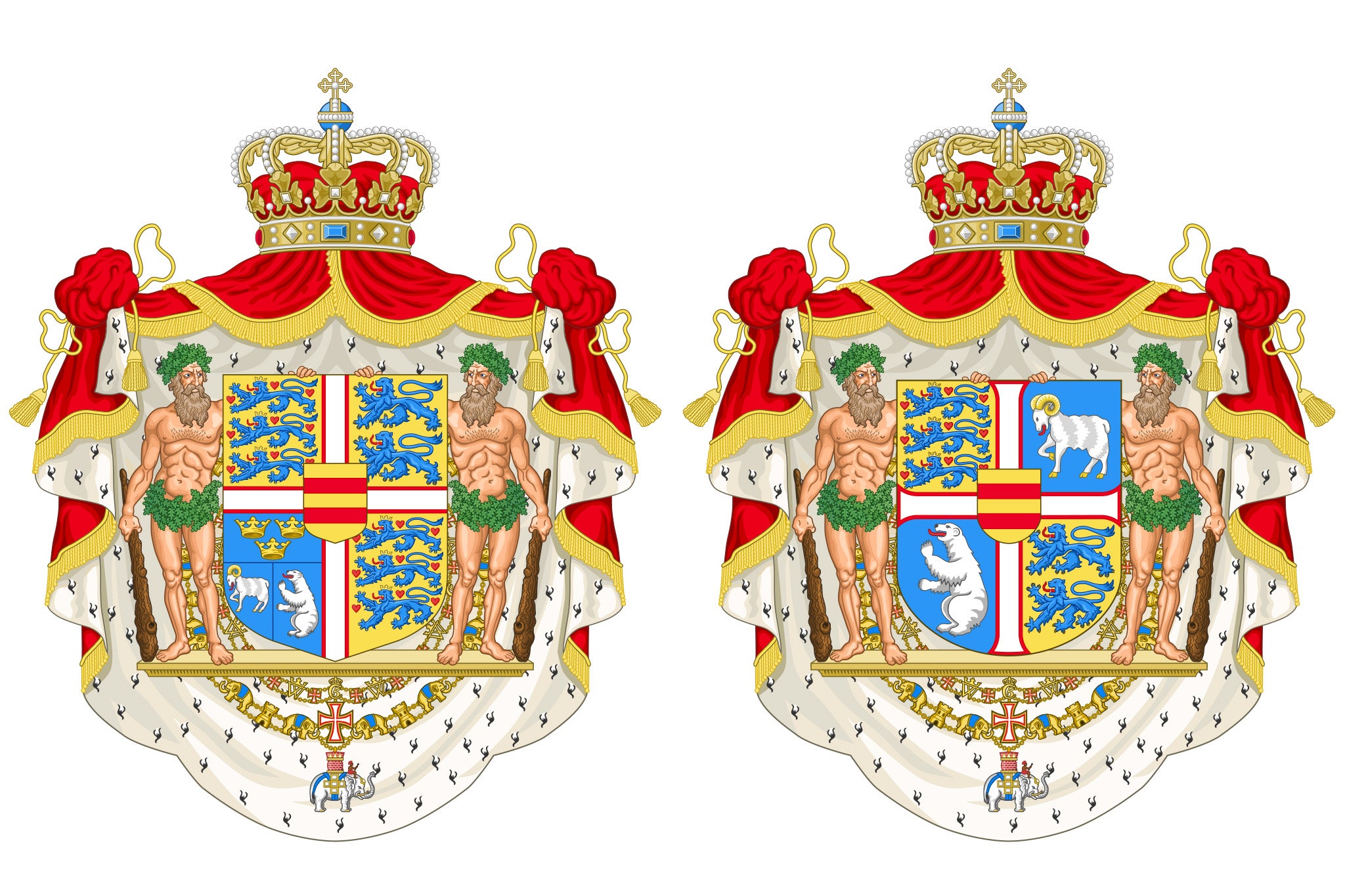 Denmark’s royal family has made Greenland, represented by a polar bear, more prominent on a new coat of arms