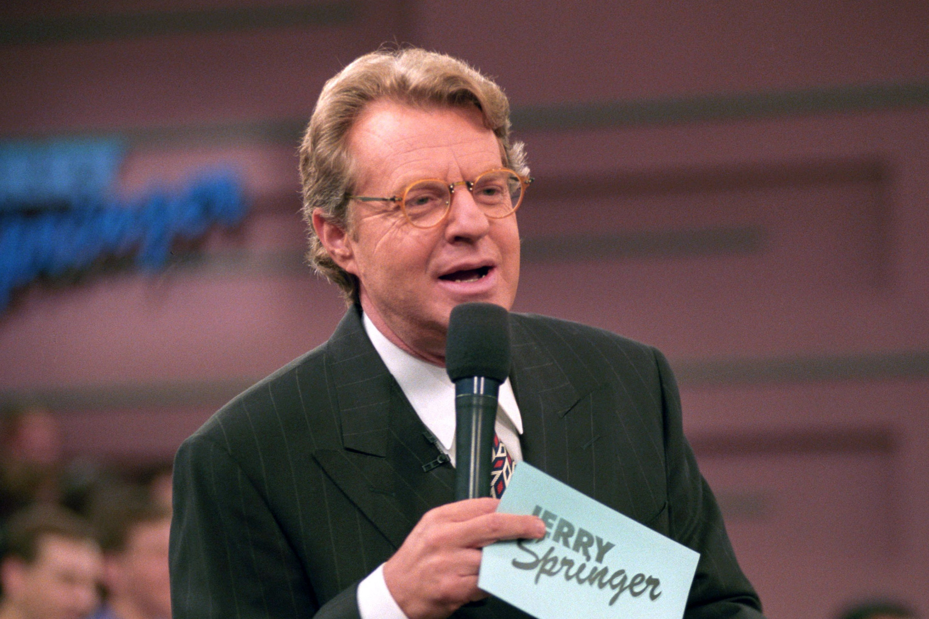 Jerry Springer hosting his controversial TV show