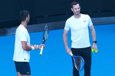 Novak Djokovic enjoys first grand slam practice session with Andy Murray as coach