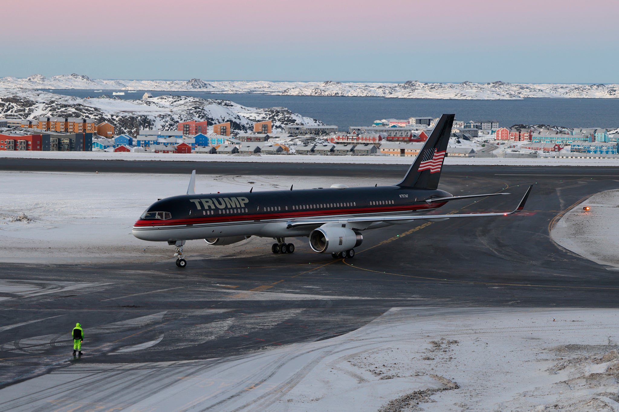 ‘Trump Force One’ in Nuuk, Greenland, on January 7 2025