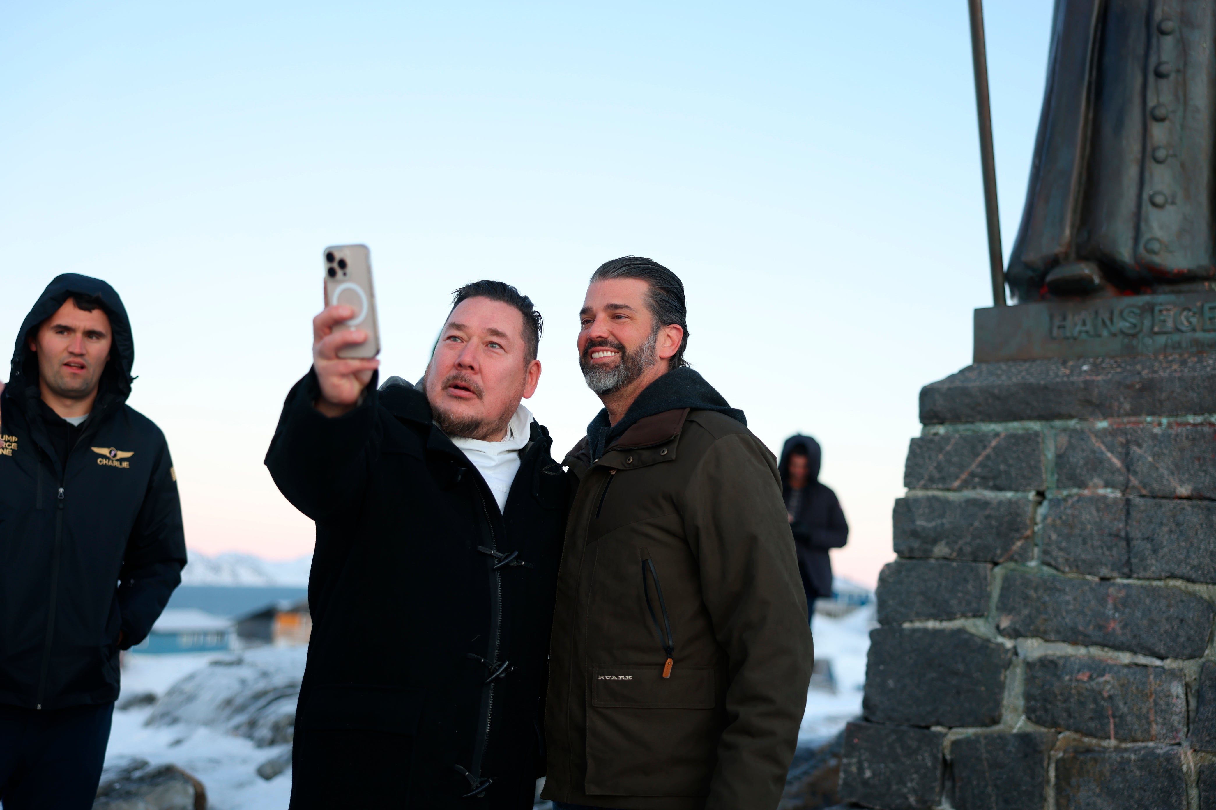 Don Jr’s trip to Greenland has been marred in controversy, with local lawmakers claiming he offered people free food and drinks if they wore MAGA hats.