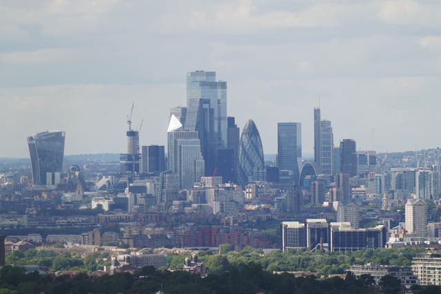 <p>A view of the financial district of the City of London (Yui Mok/PA)</p>