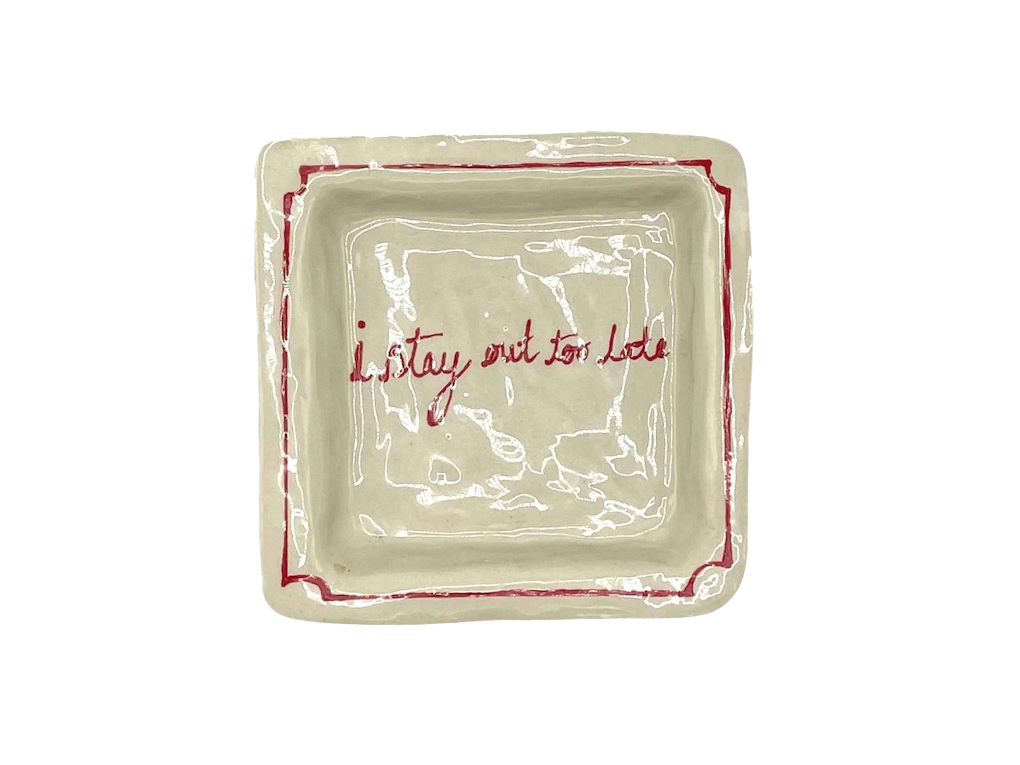 Best housewarming gifts Indybest review L&Clay Ceramics ‘I stay out too late’ trinket tray, vintage red