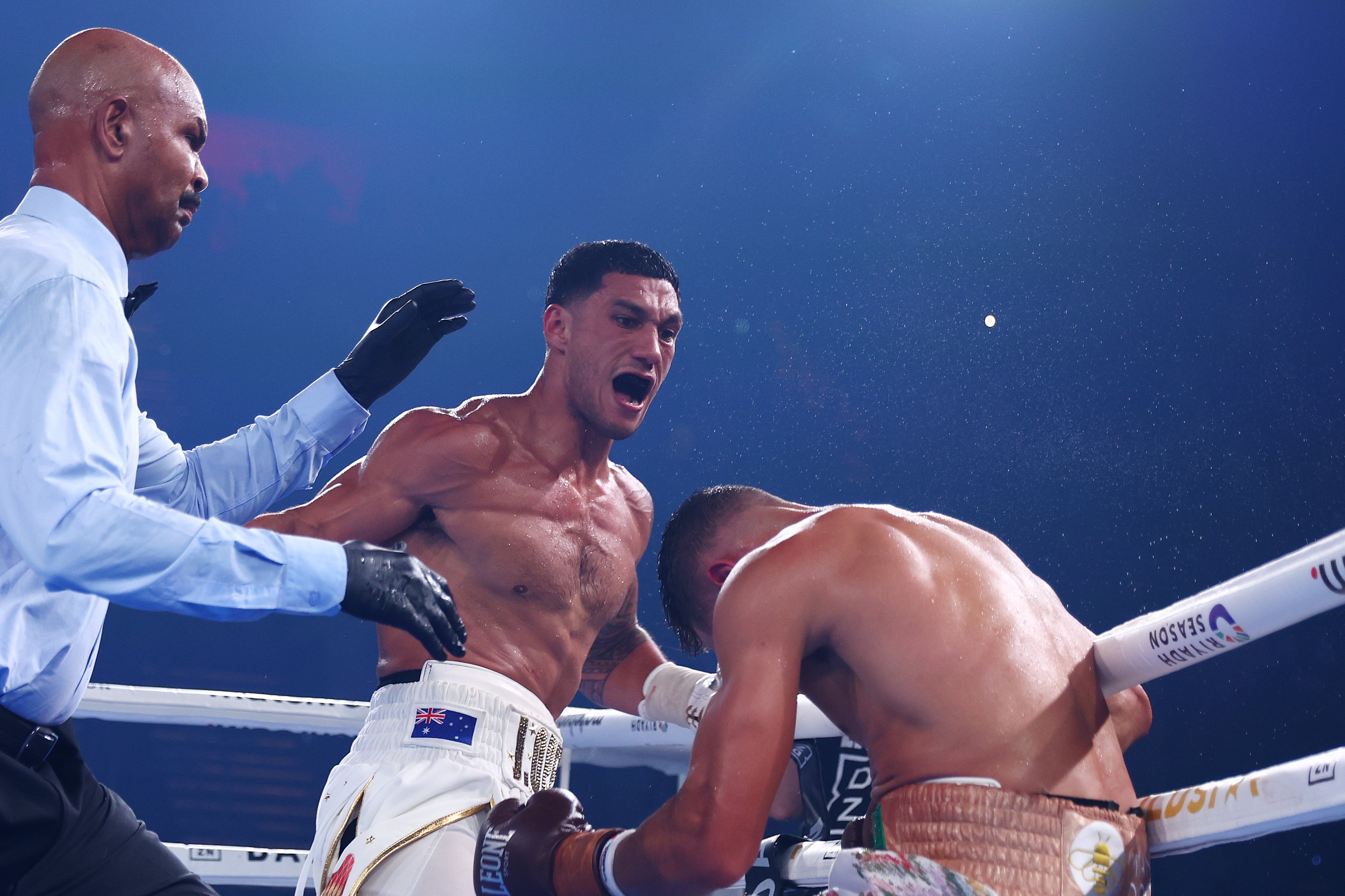 Jai Opetaia finished David Nyika with a brutal left hook in round four