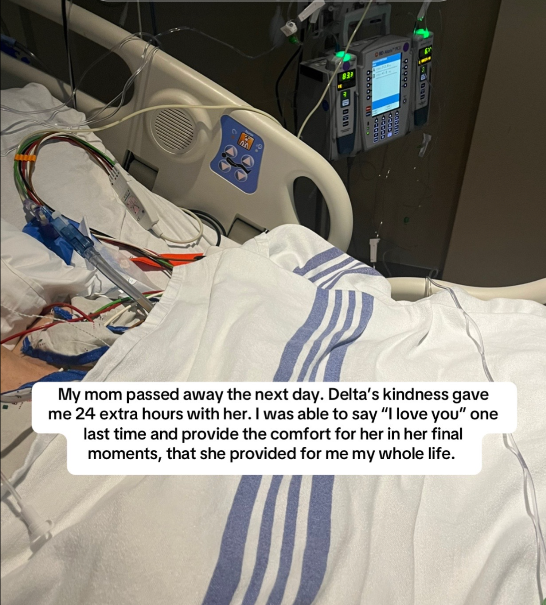 White was able to say goodbye to her mother thanks to the actions of Delta flight crew