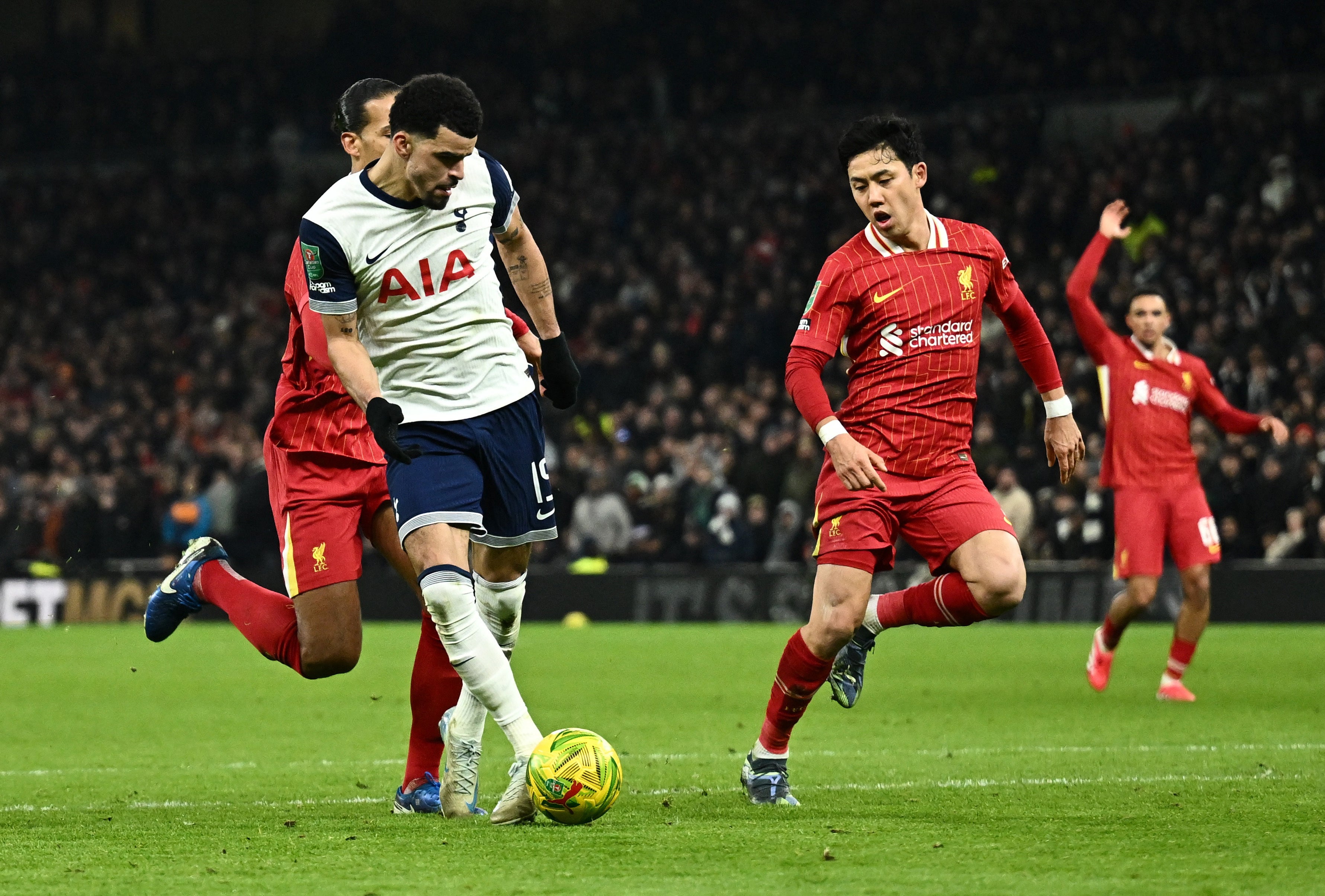 Dominic Solanke thought he’d given Spurs the lead only for his goal to be ruled out for offside