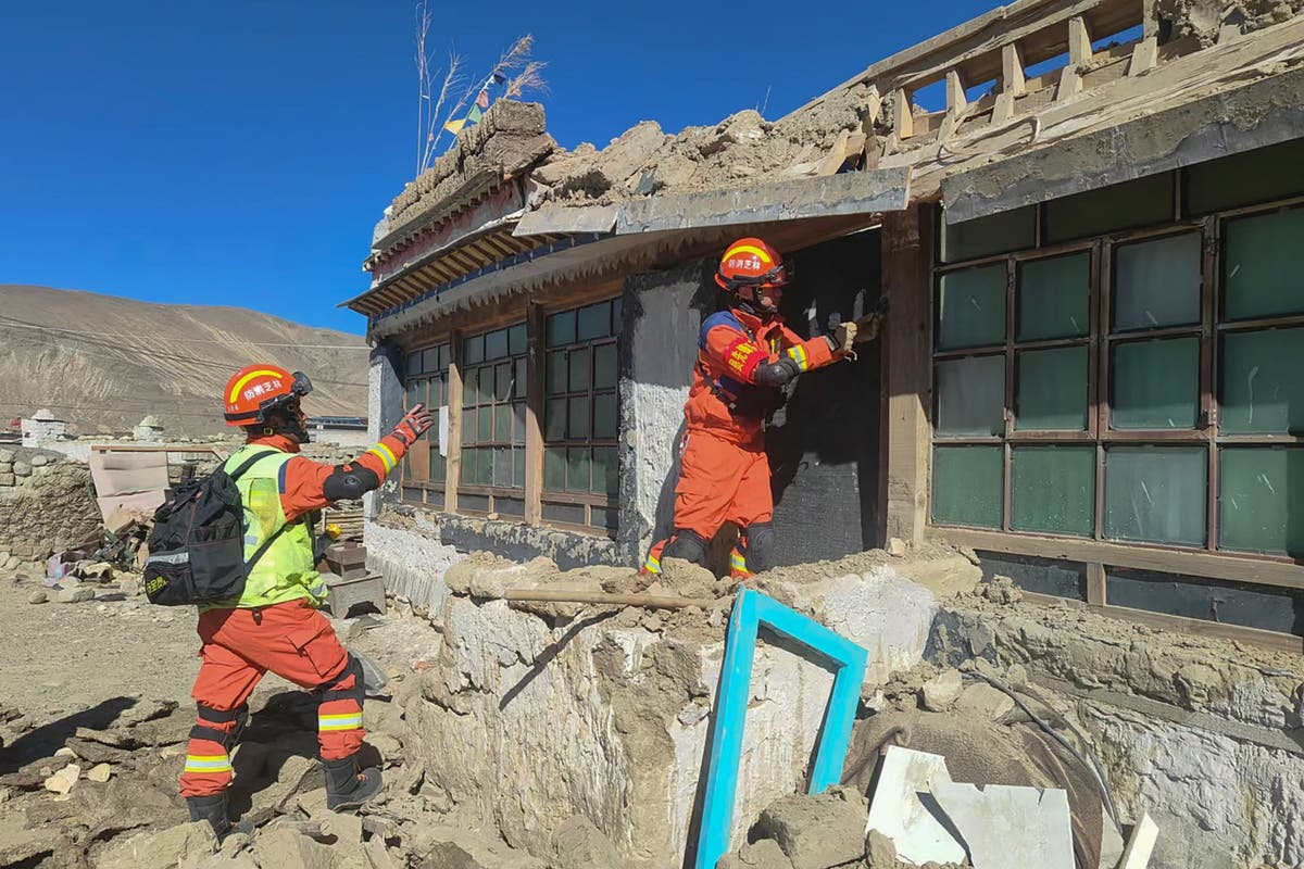 Thousands have moved to shelters in earthquake-hit Tibet as the search for missing people continues