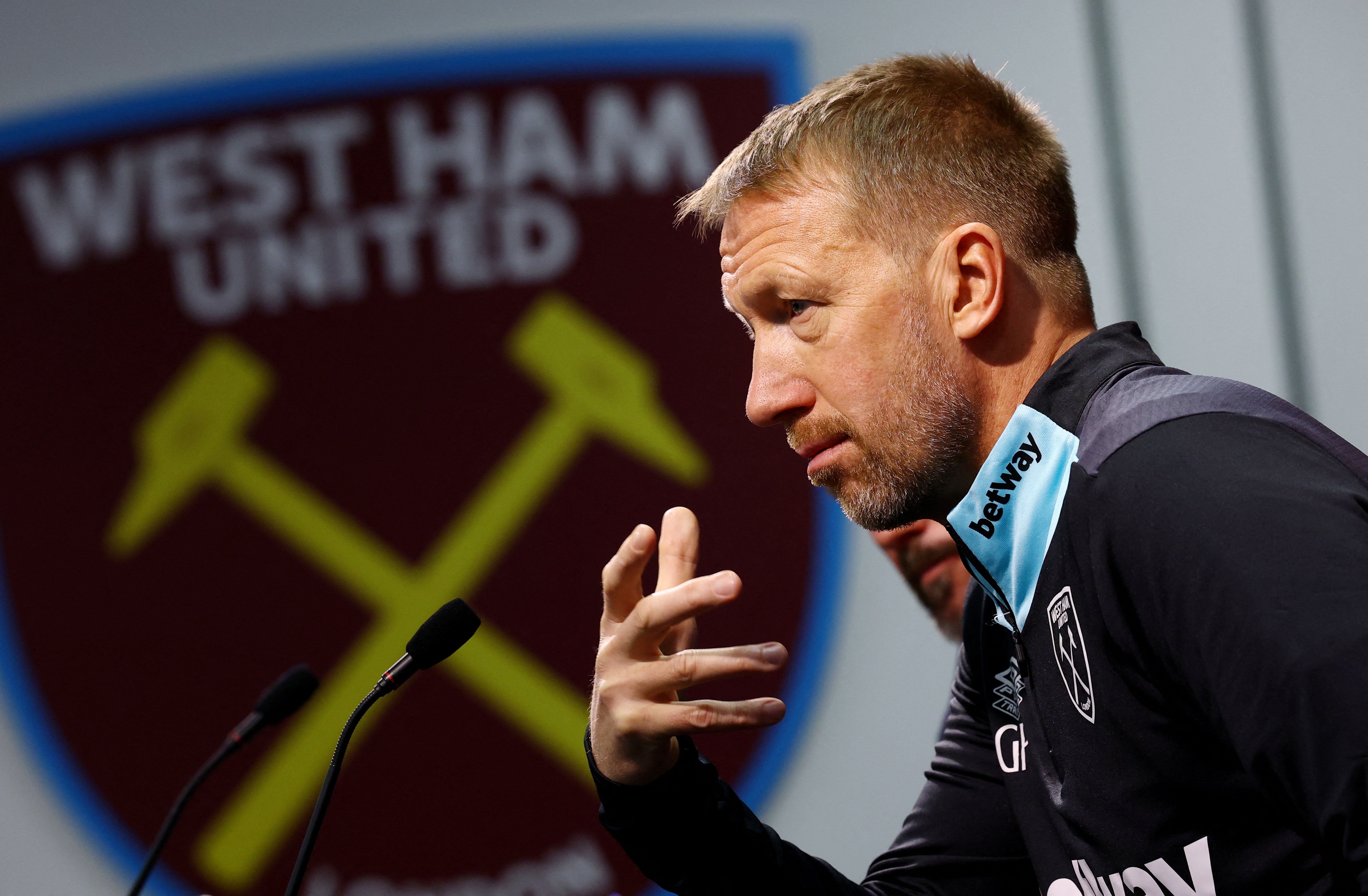 Graham Potter addresses the media after becoming West Ham’s new manager