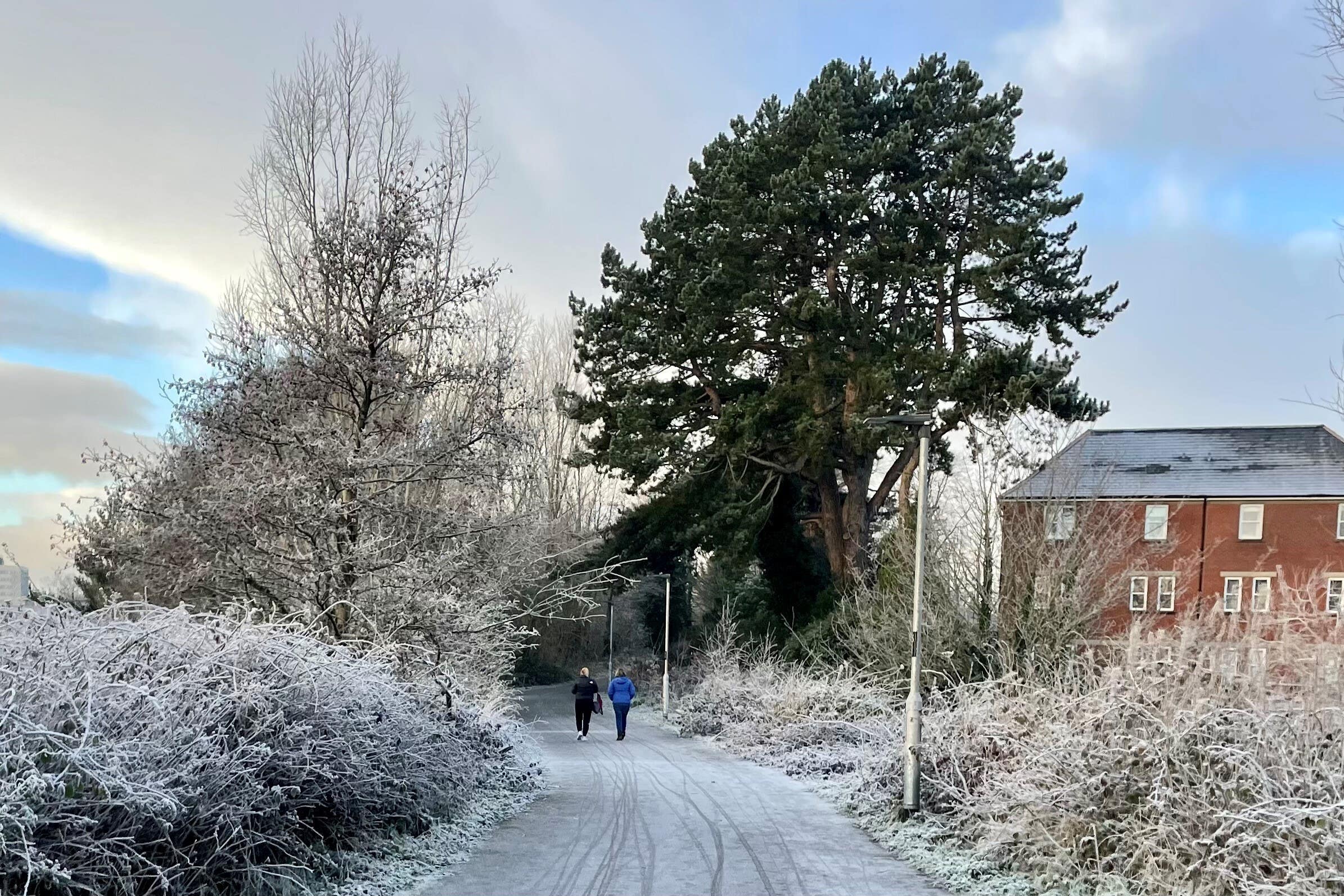 Frosty weather on Comber Greenway in east Belfast (David Young/PA)