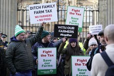 Minister drowned out by Tractor Tax protest as farmers condemn ‘rubbish’ reforms