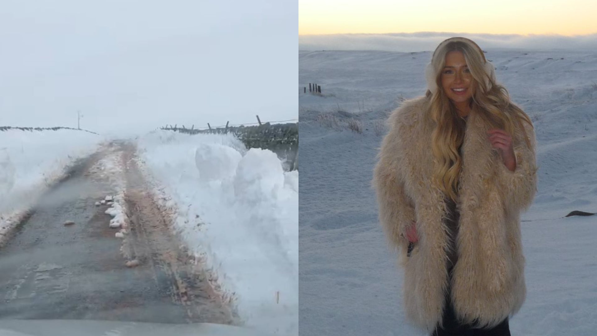 Elle Applegarth (right) said the snow had been around four feet high (Elle Applegarth)