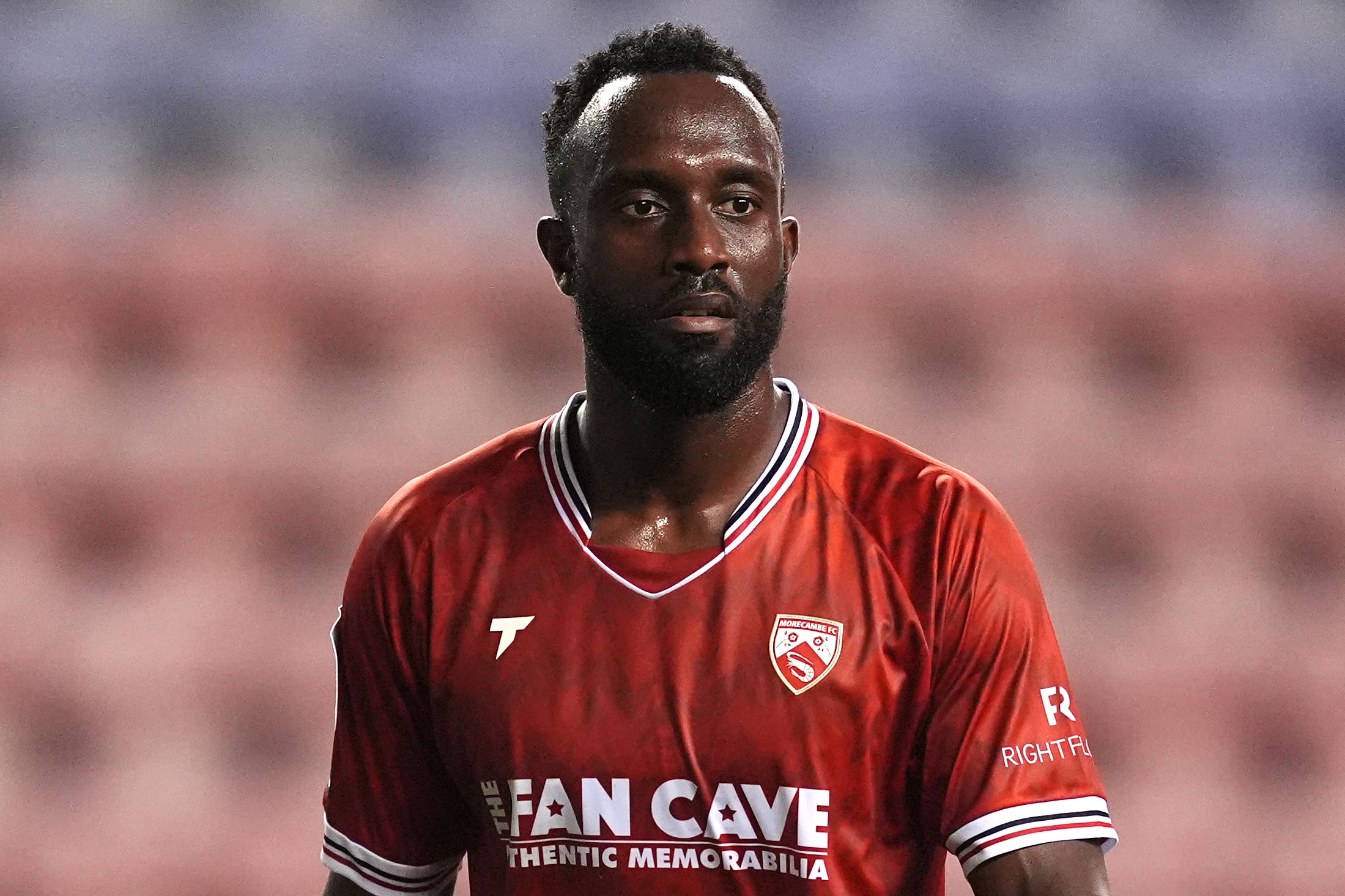 Jordan Slew started a second spell with Morecambe when he rejoined in 2023 (Martin Rickett/PA)