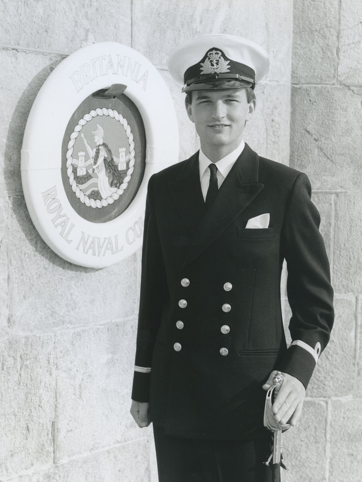 Craig Jones outside the Britannia Royal Naval College in 1989