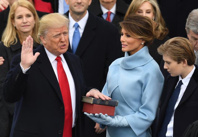 <p>Donald Trump is sworn in for his first term as US president on 20 January 2017 </p>