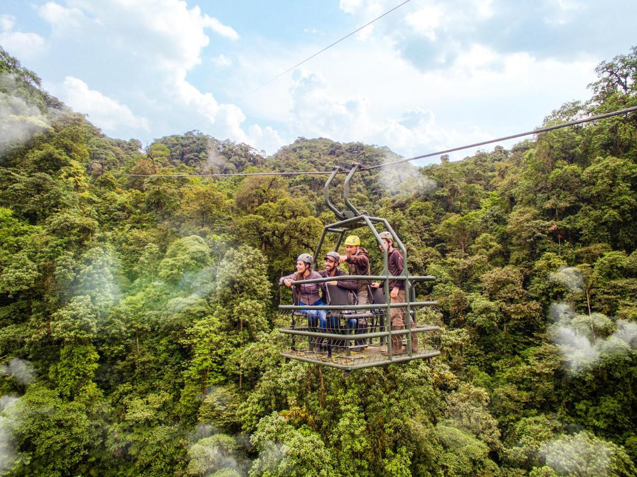 The dragonfly canopy gondola immerses you in the rainforest