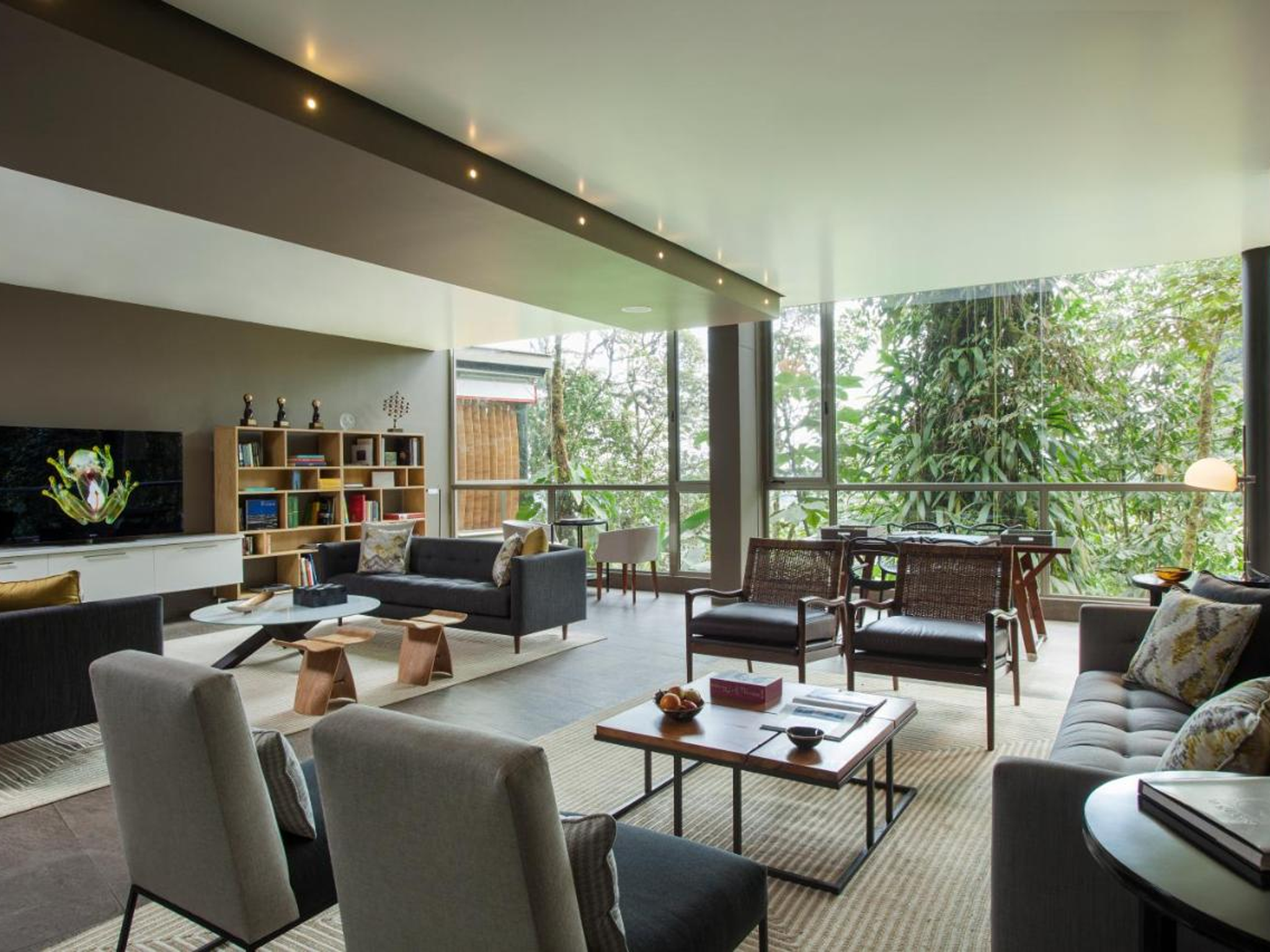 The library, where welcome meetings, evening talks and expedition planning takes place