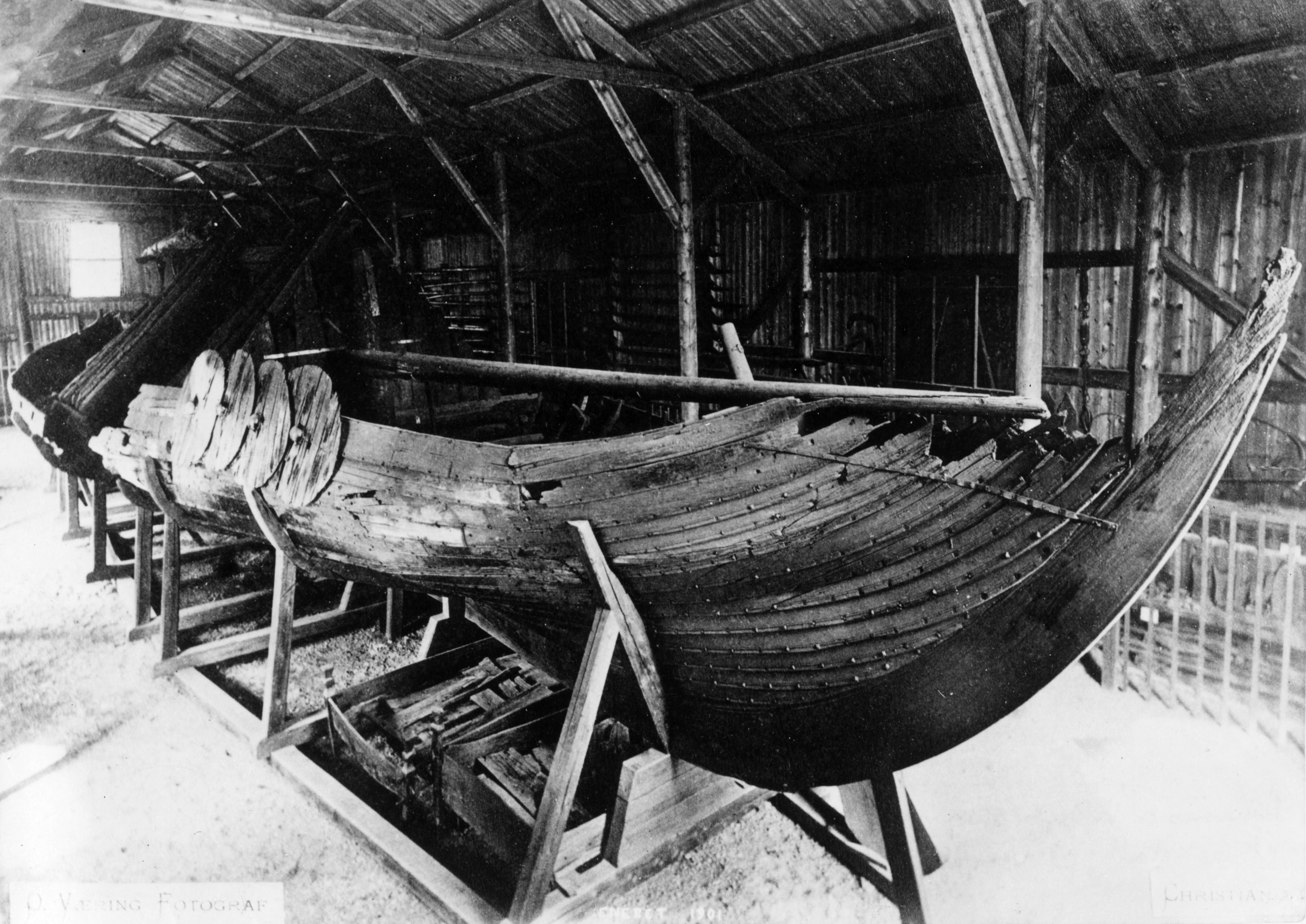 Remains of a Viking longship found at Gokstad in South Norway