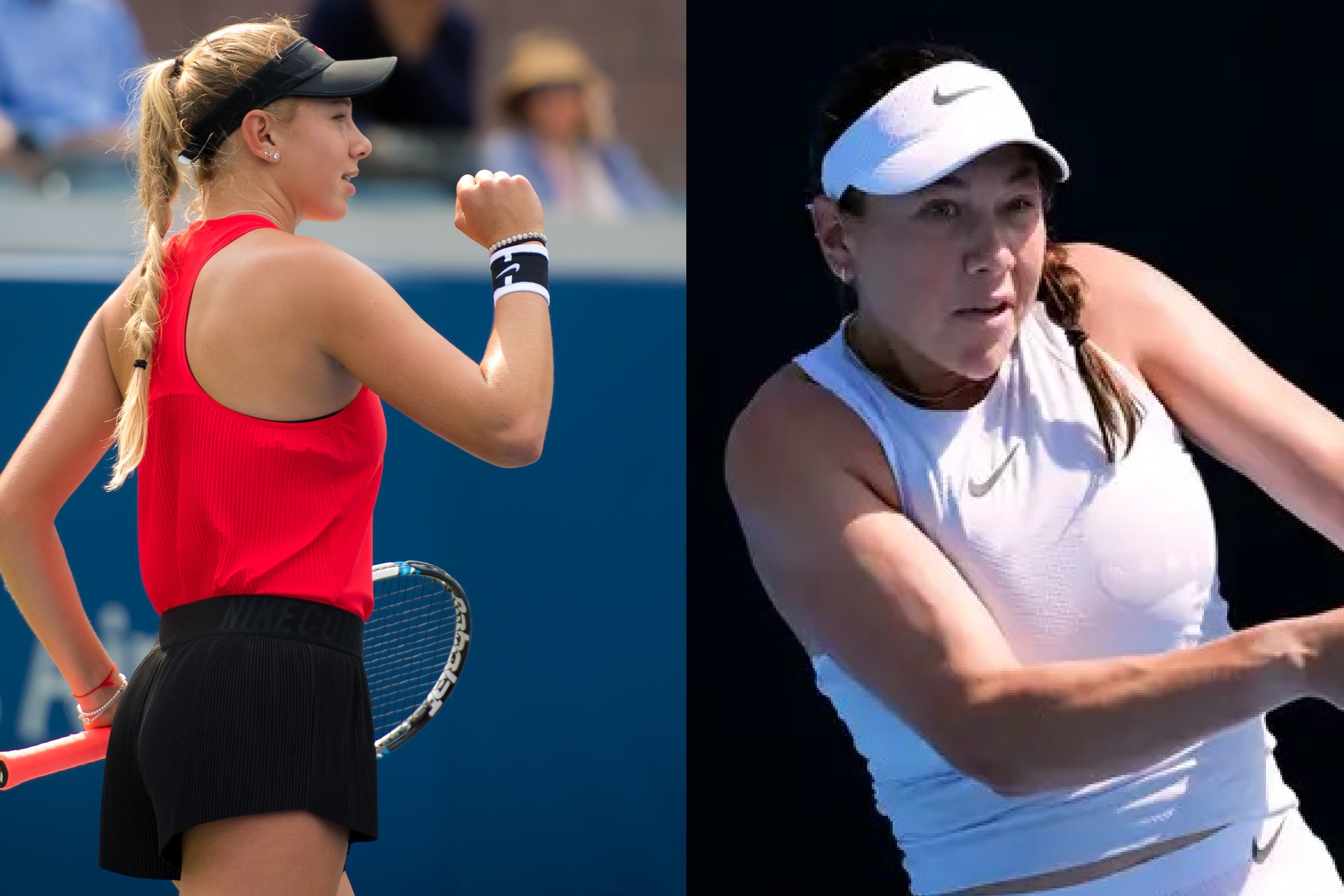 Amanda Anisimova debuted her dramatic transformation at the Australian Open (Alamy/Ng Han Guan/AP/PA)