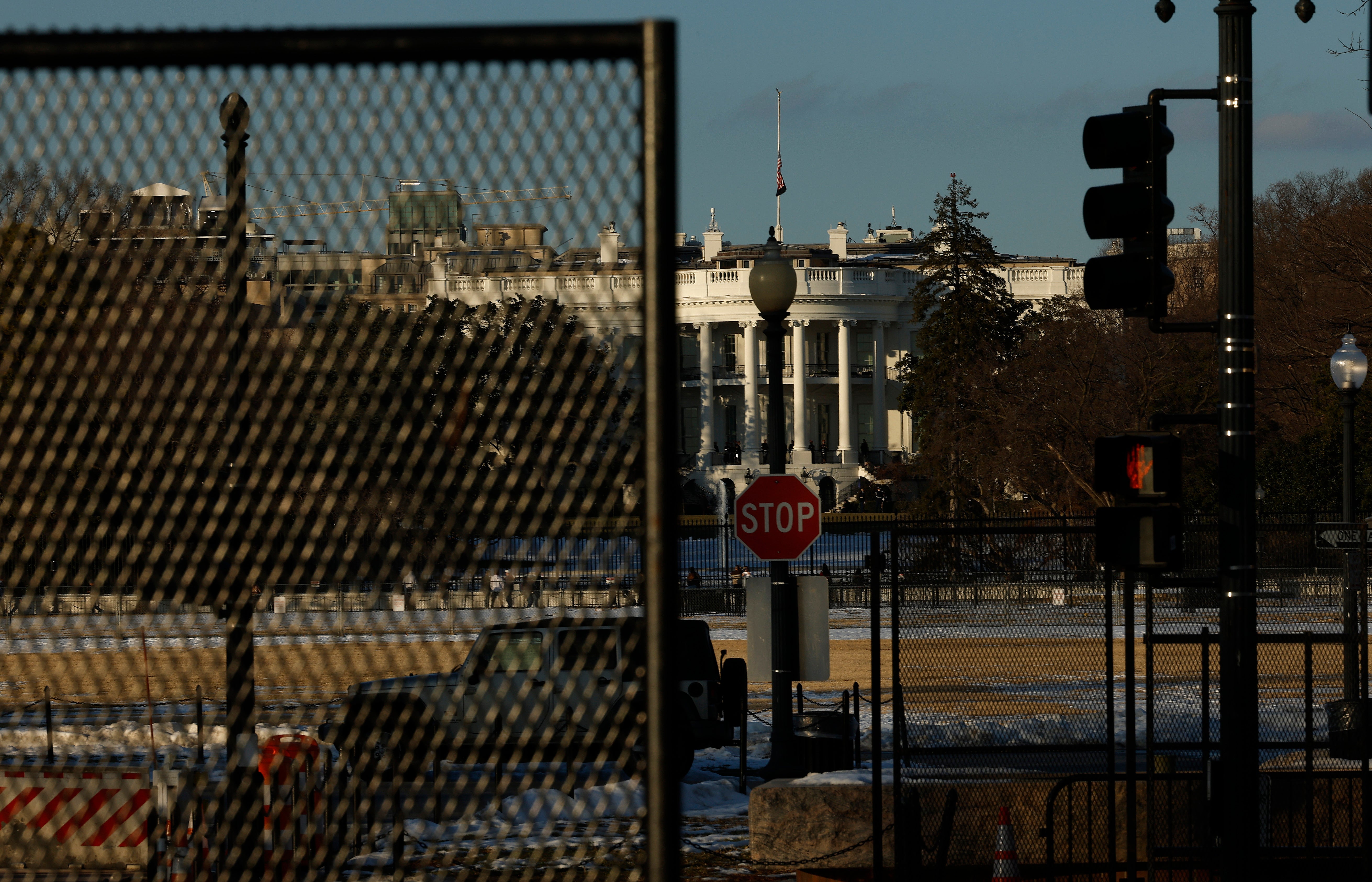 The White House complex is surrounded by temporary fencing. Bettors also placed $3.4 million on whether the president-elect can negotiate a ceasefire agreement between Russia and Ukraine before midnight on January 20