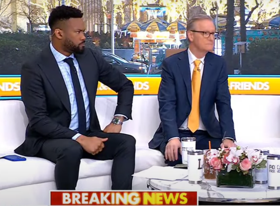 Fox and Friends co-hosts Lawrence Jones and Steve Doocy on air on Tuesday January 14 2025