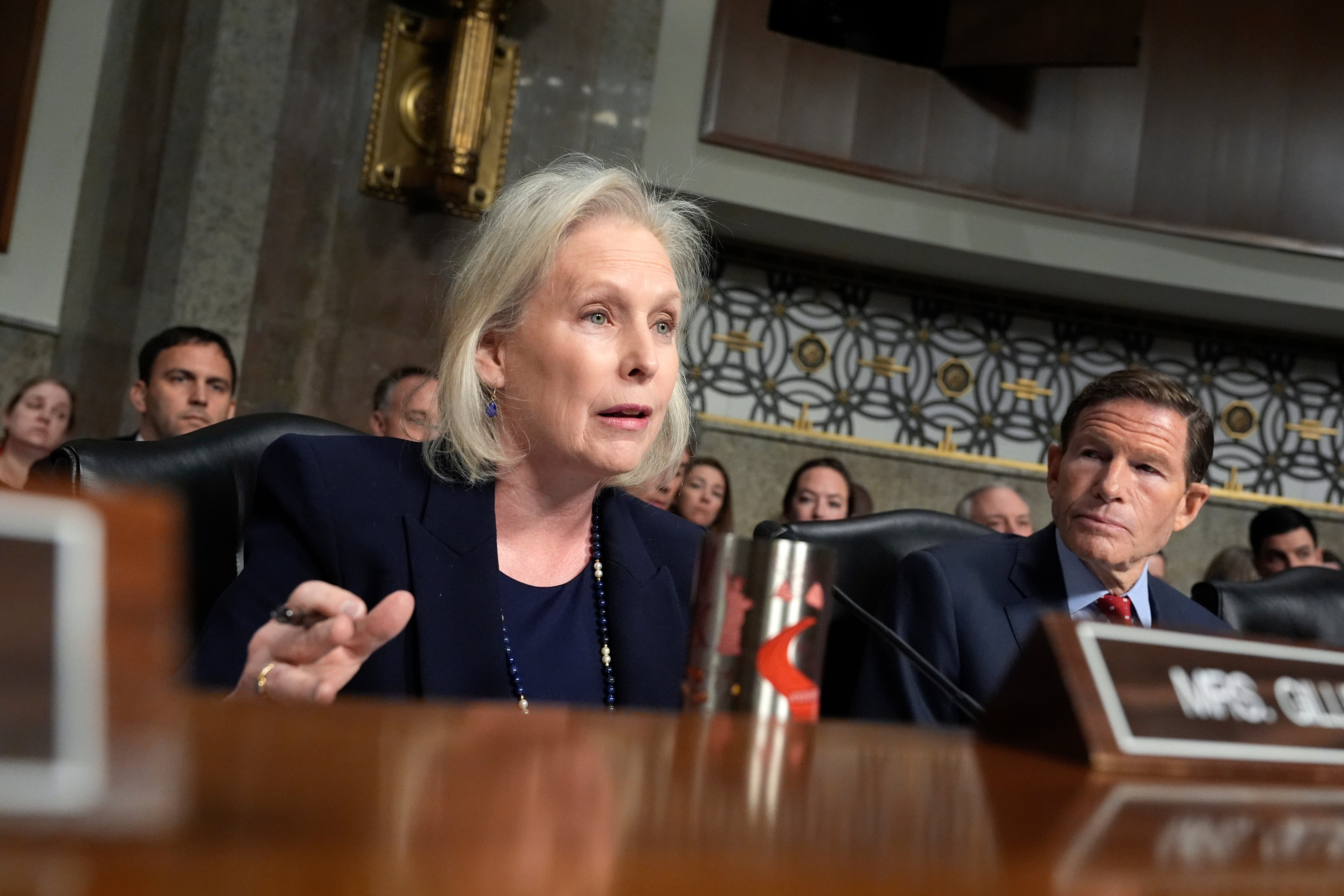 Sen. Kirsten GIllibrand, D-Ny., grilled Hegseth about his previous comments in the US military