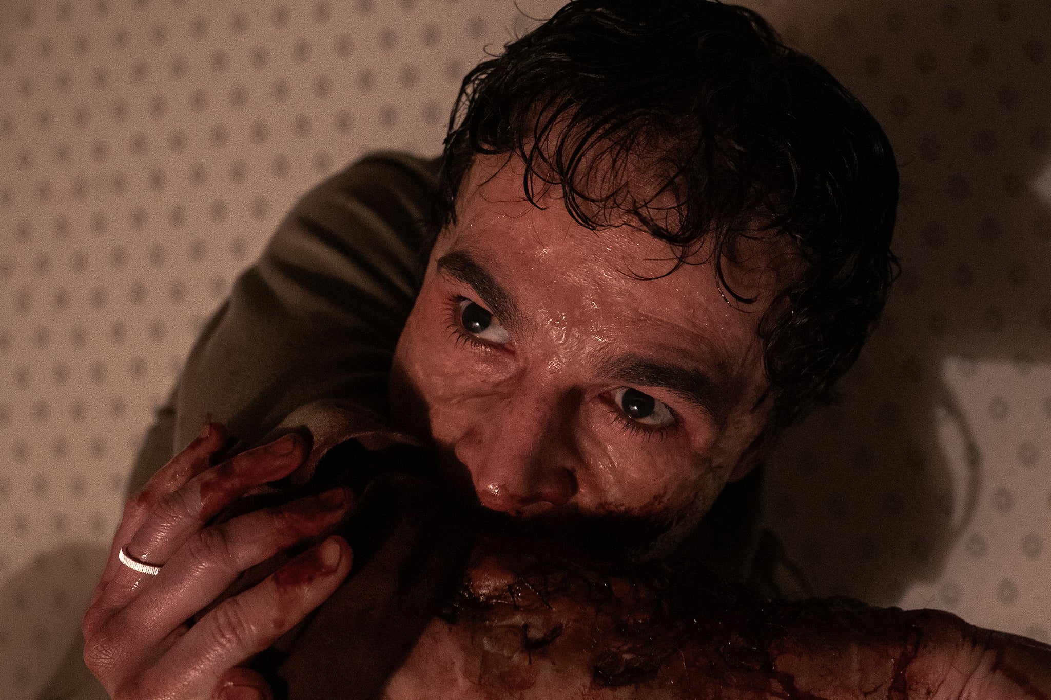 Nom nom nom: Christopher Abbott in ‘Wolf Man’