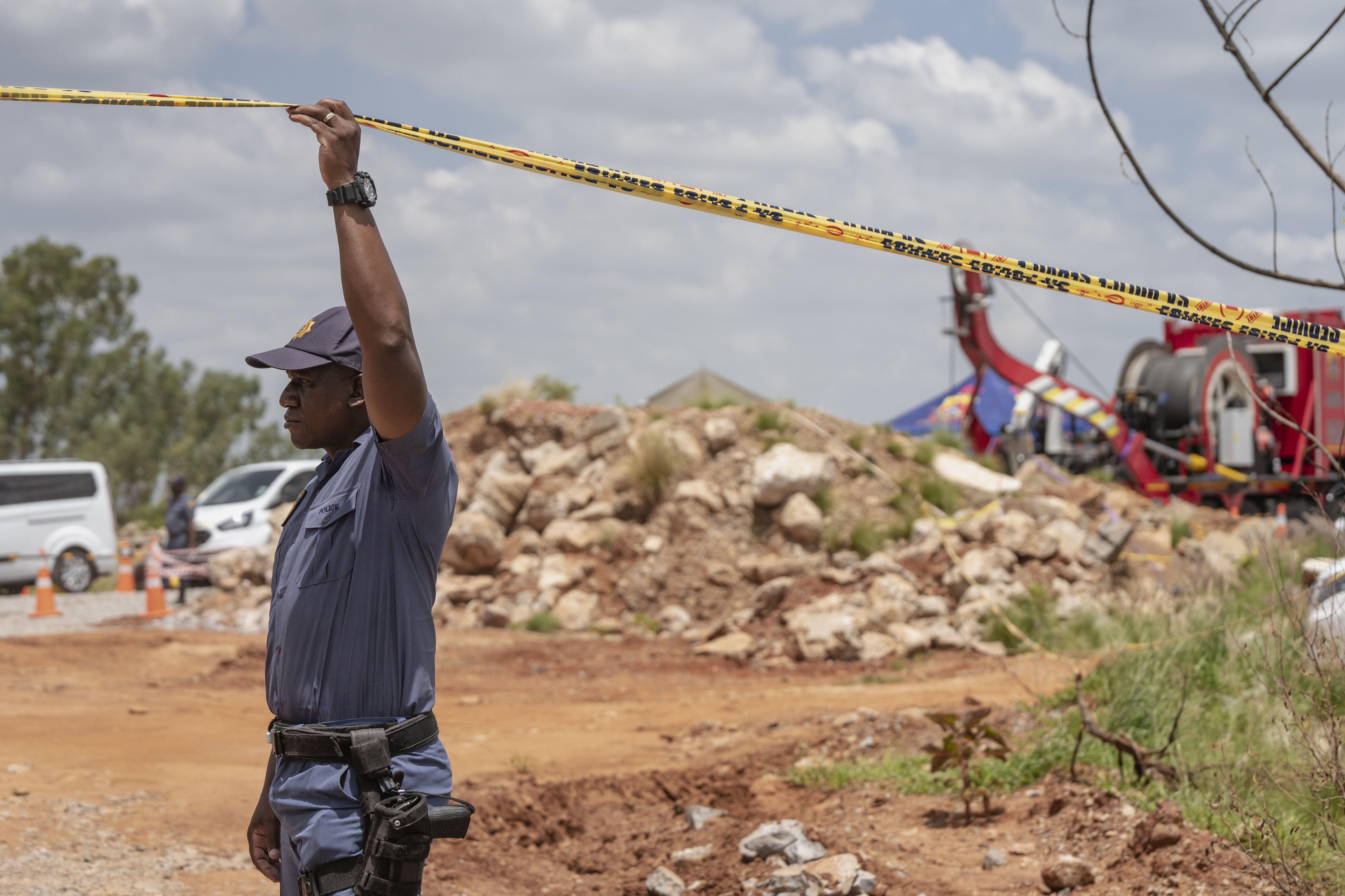 The government of the Republic of South Africa launch a rescue operation to extract the illegal workers at the abandoned Stilfontein mine in North West, South Africa