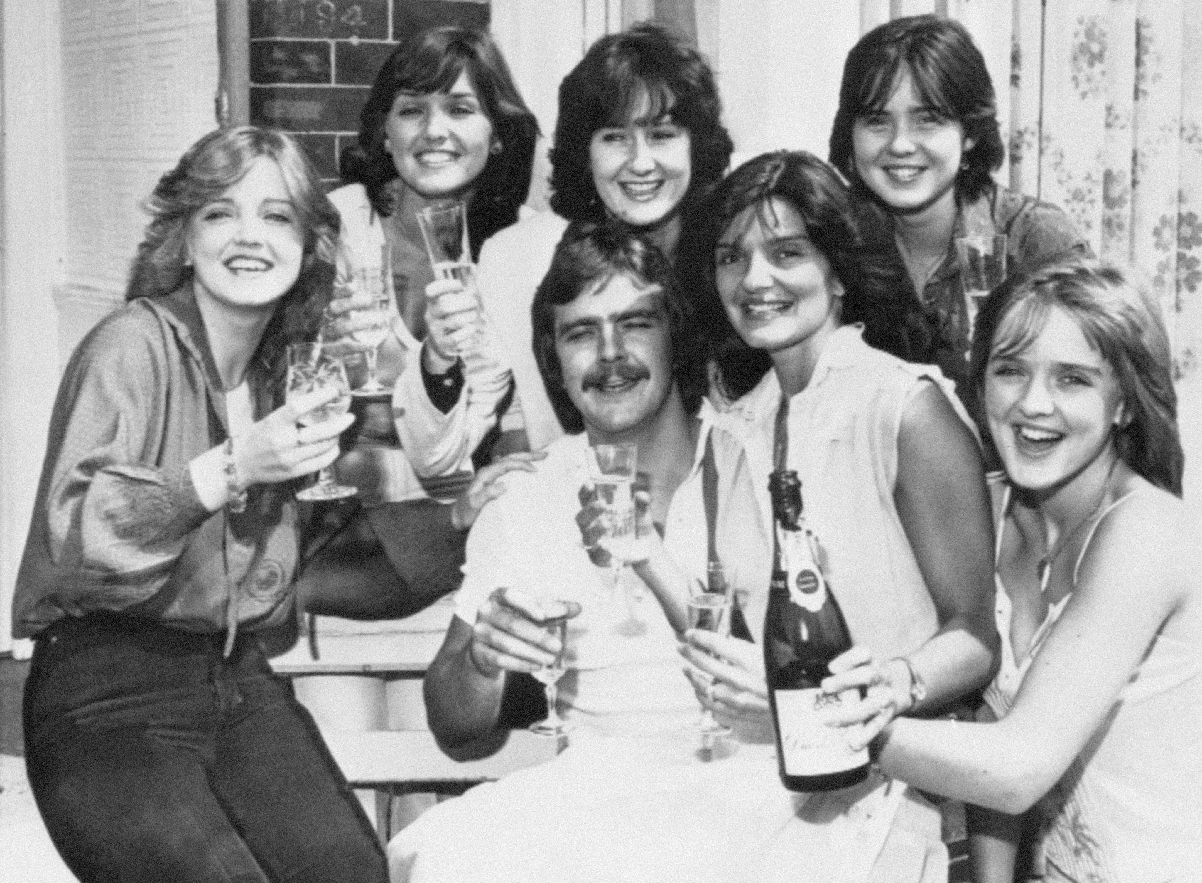 The Nolan Sisters with Blackpool footballer Brian Wilson (PA)