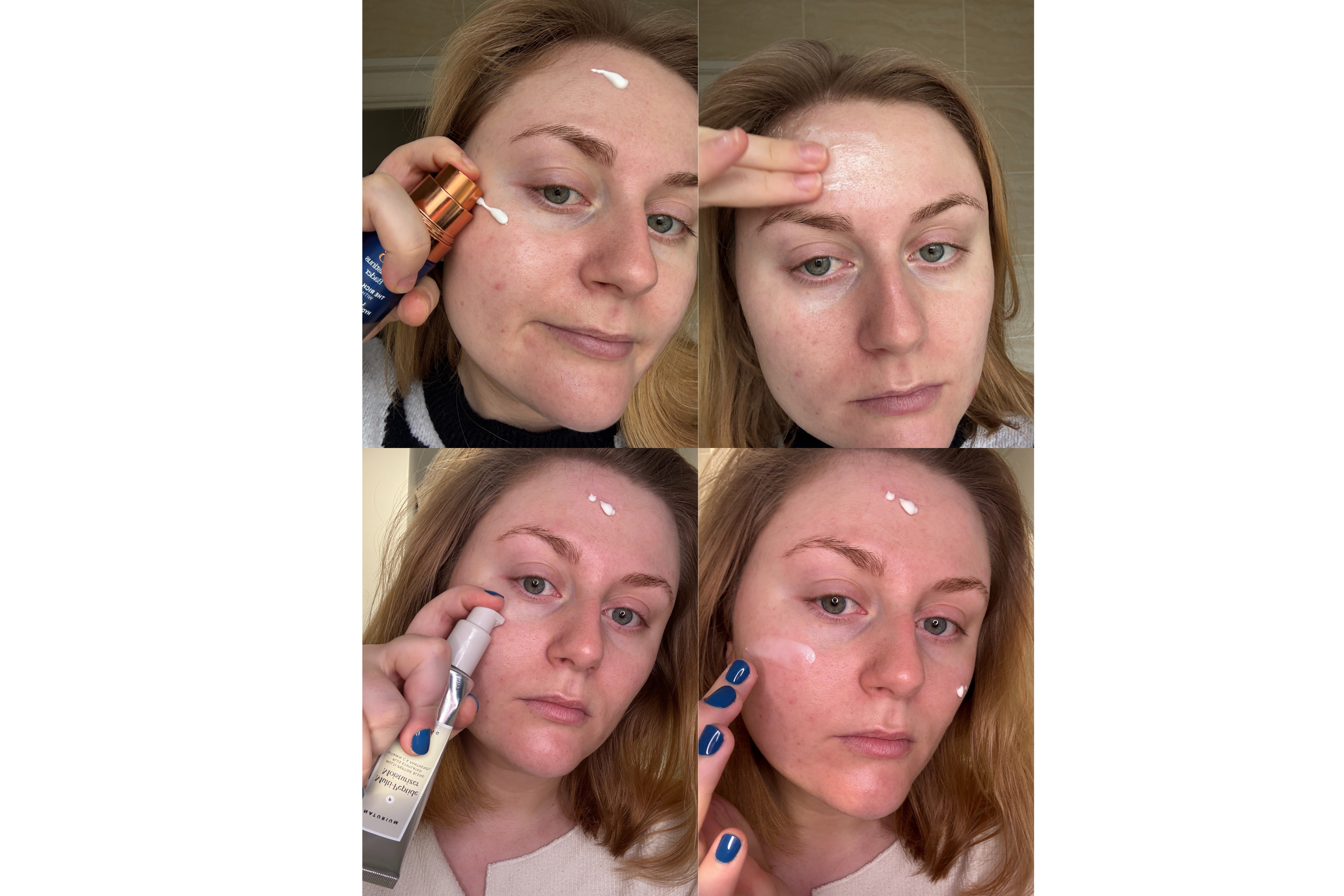 I tested both (AB, top and Naturium, bottom) formulas for seven days each