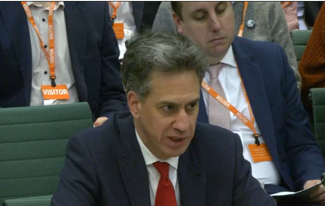 Ed Miliband speaks to the energy and net zero committee