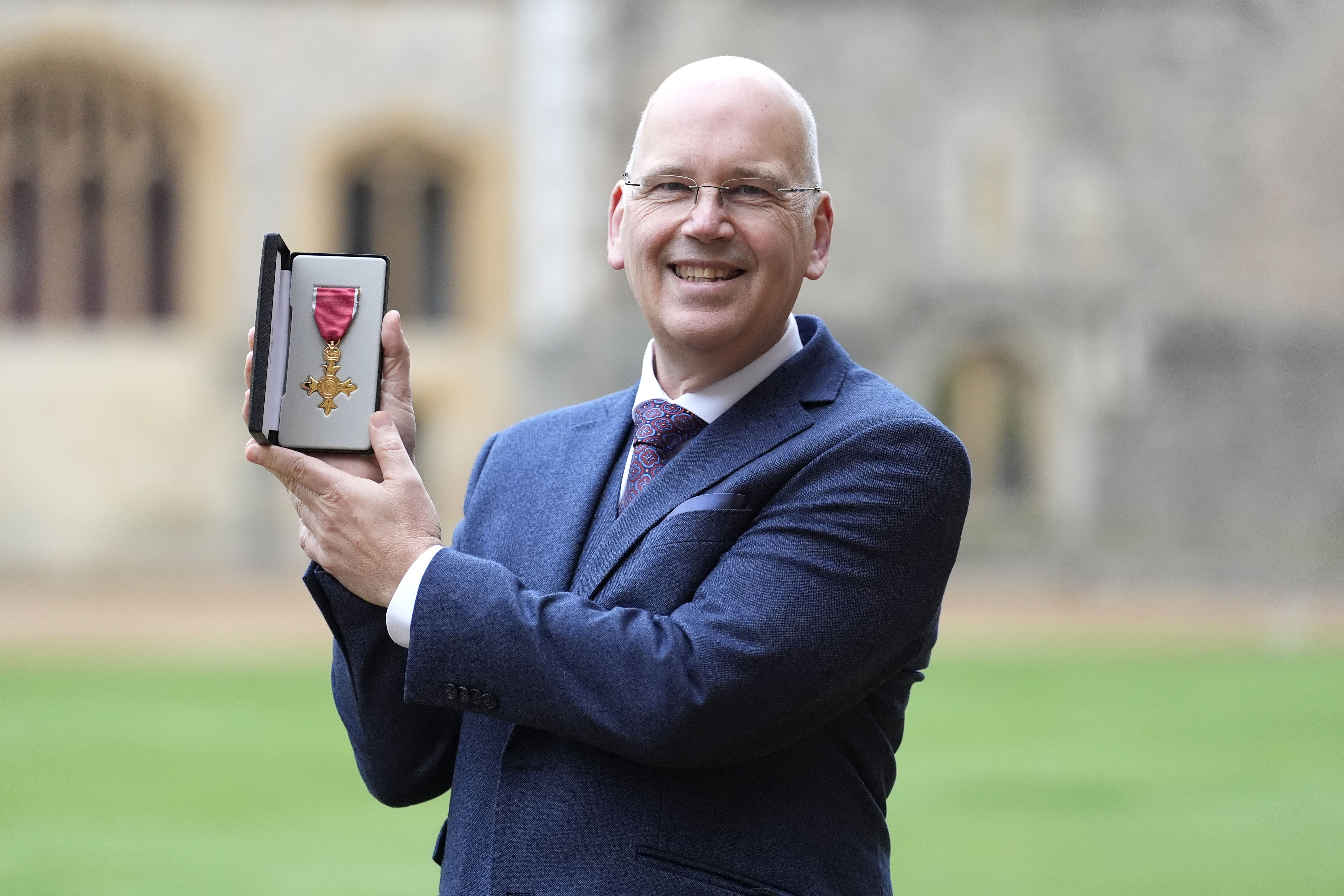 Ian Jones, the founder of Goonhilly Earth Station Ltd after being made an OBE by the Princess Royal at Windsor Castle (Andrew Matthews/PA)