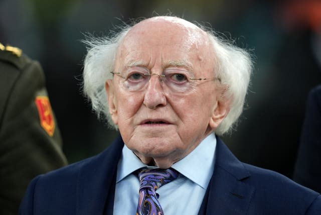 <p>President of Ireland Michael D Higgins’s speech was met with protests by Jews (Niall Carson/PA)</p>