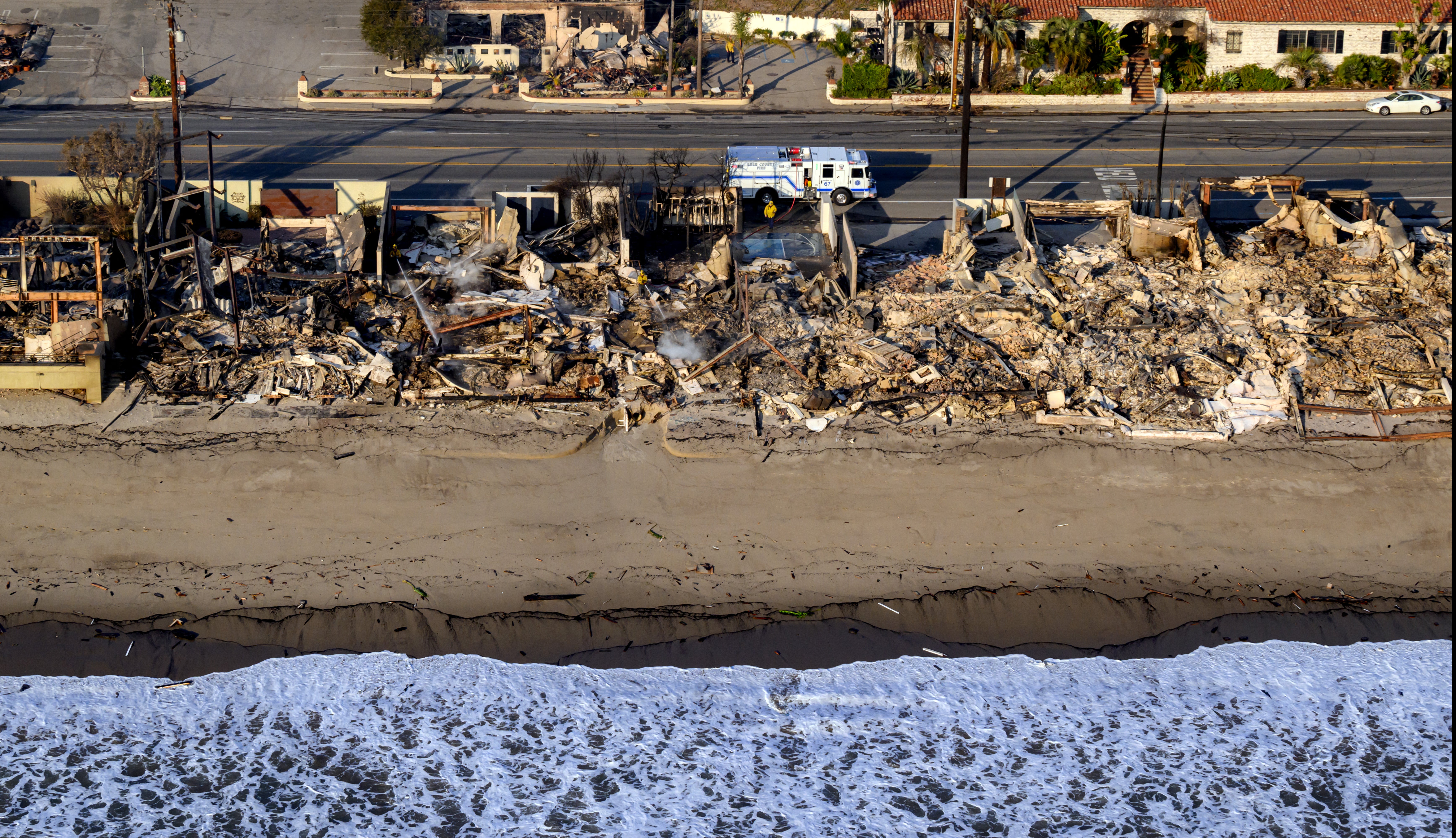 Burned homes in Palisades