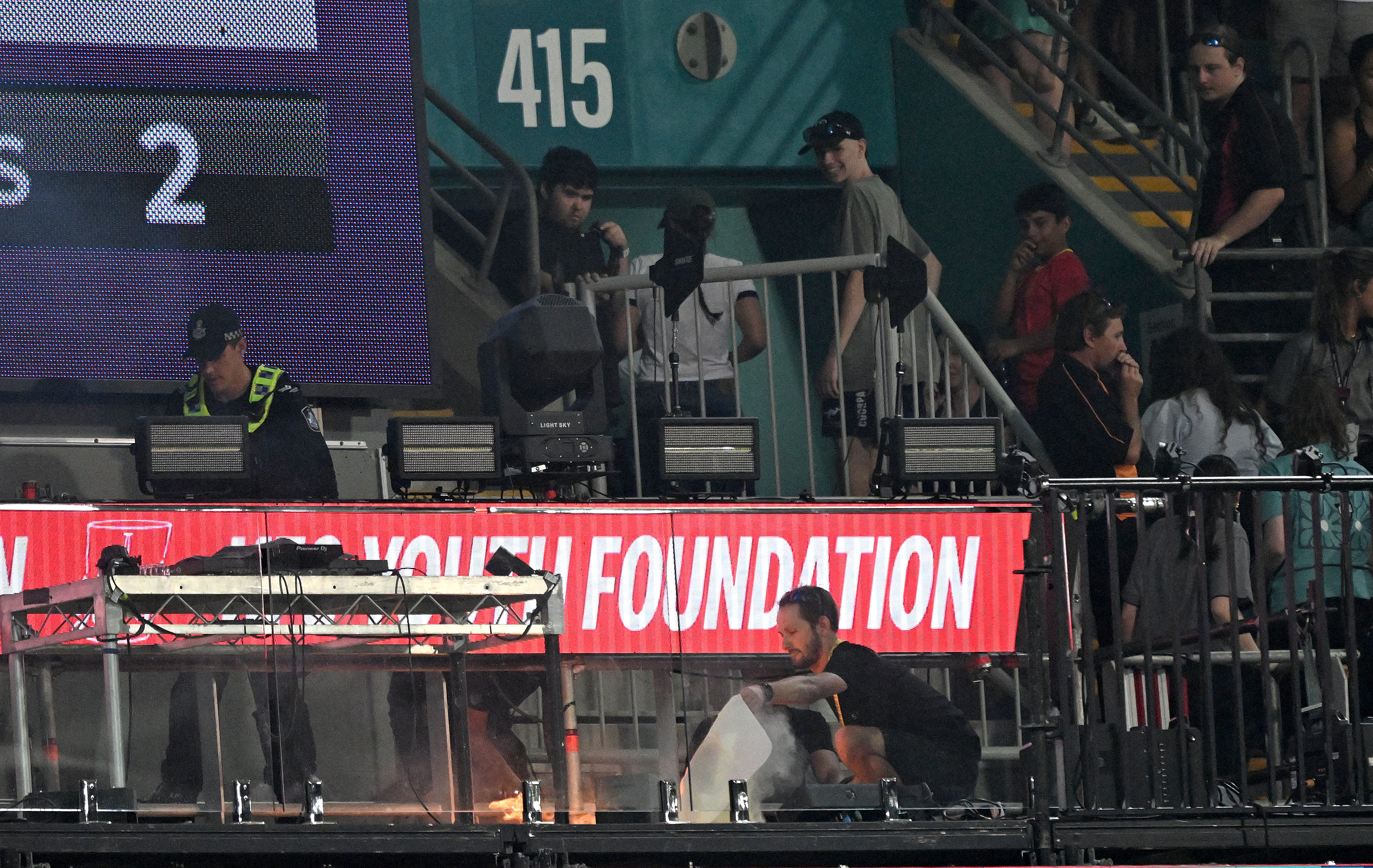 The Big Bash match between the Brisbane Heat and Hobart Hurricanes was paused