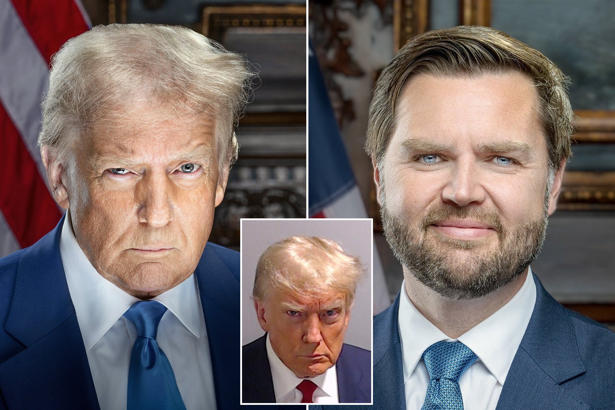 Official portraits of Donald J. Trump and JD Vance just days ahead of their inauguration - drew quick reactions on social media