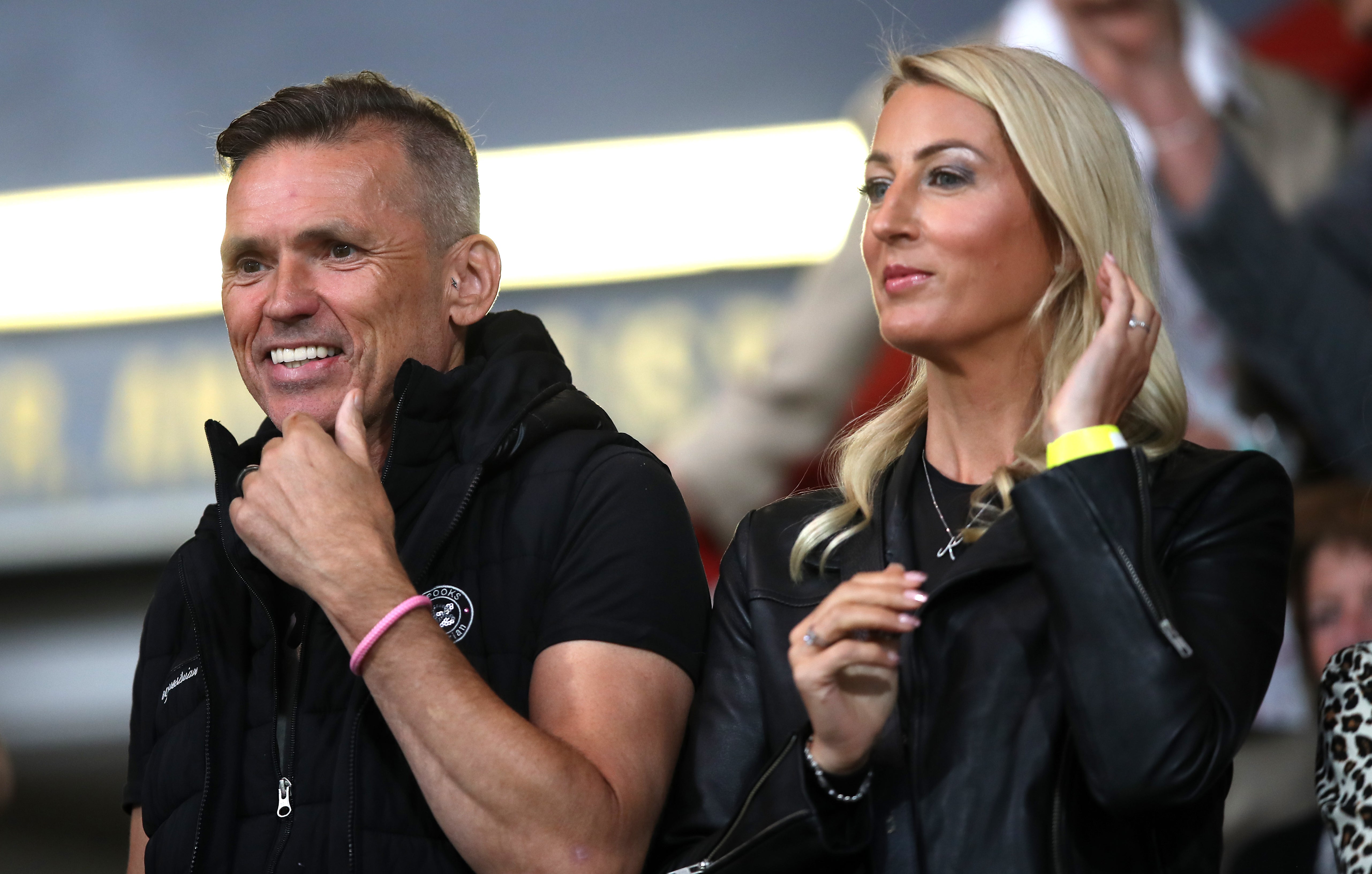 Vince and ex-wife Kate during the Carabao Cup second-round match between Bournemouth and Forest Green Rovers in 2019