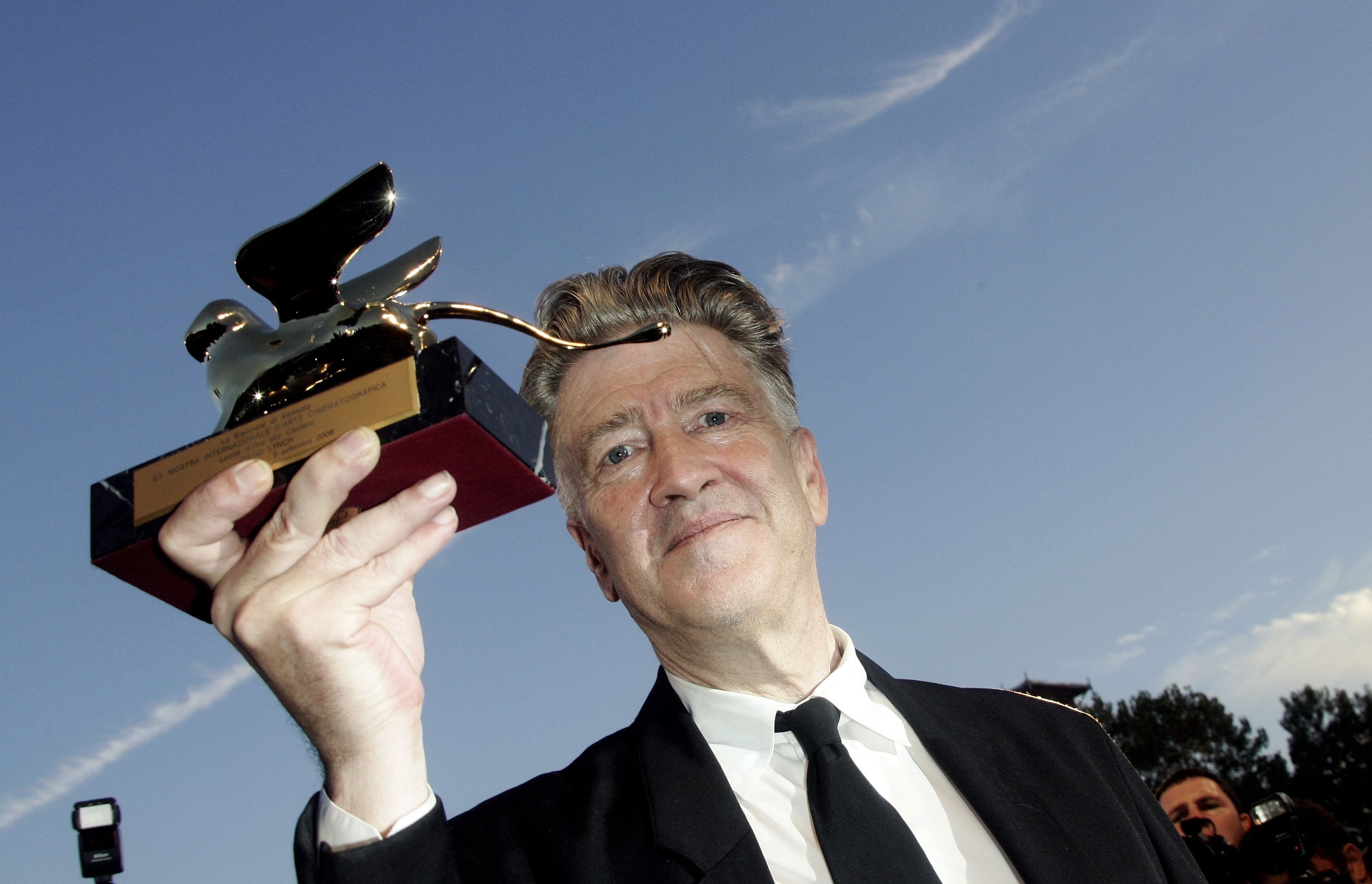 Lynch pictured with his Golden Lion award for lifetime achievement at the 2006 Venice Film Festival