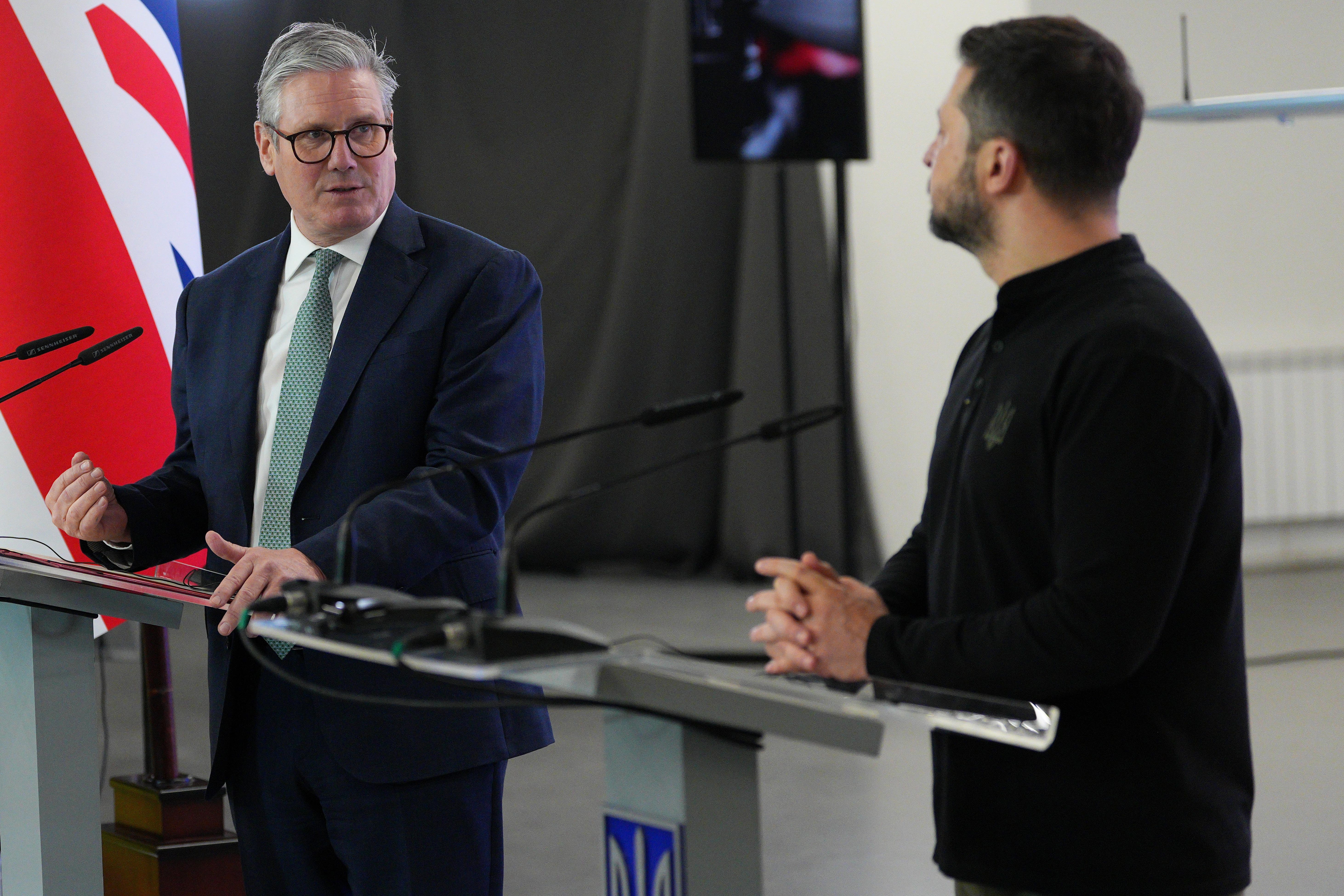 Sir Keir Starmer indicated he was discussing the prospect of western peacekeepers being sent to Ukraine with allies (Carl Court/PA)