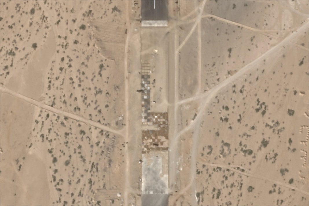 Satellite photos show the airstrip