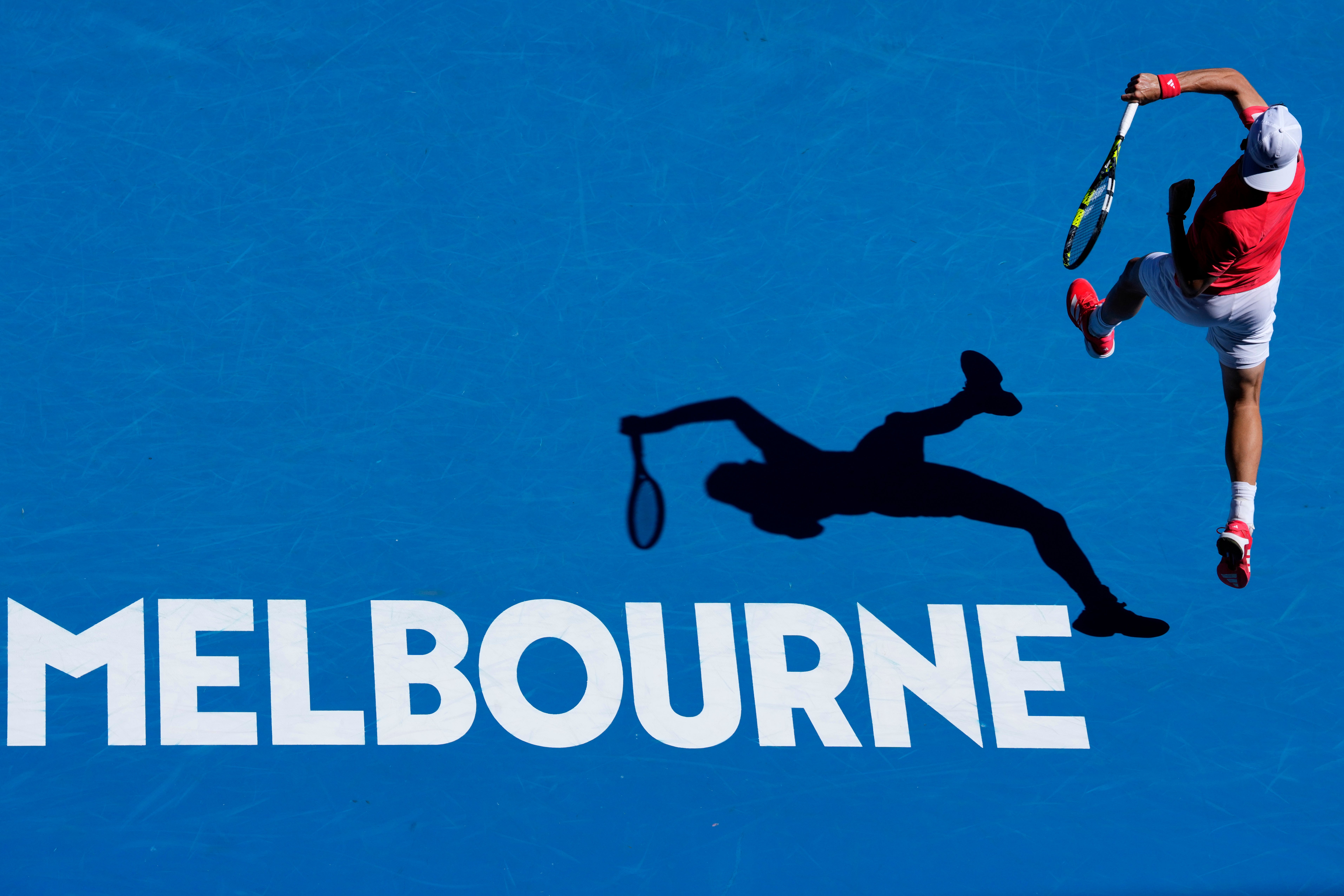 Jacob Fearnley hooks a forehand (Vincent Thian/AP)