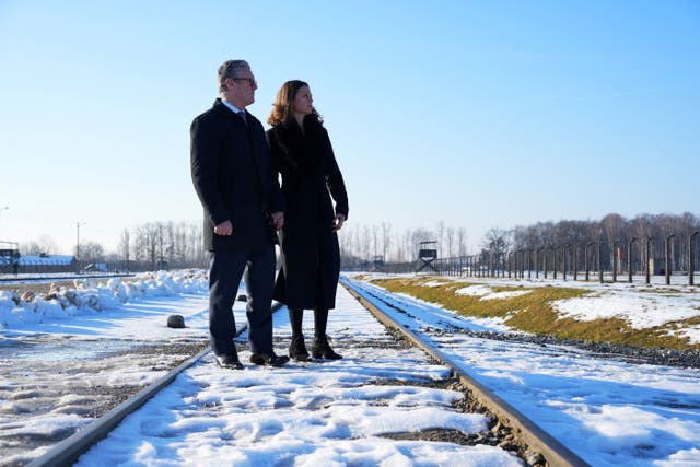 Prime Minister Sir Keir Starmer and his wife Lady Victoria visit the Memorial and Museum Auschwitz-Birkenau, a former German Nazi concentration and extermination camp (Aleksandra Szmigiel/PA)