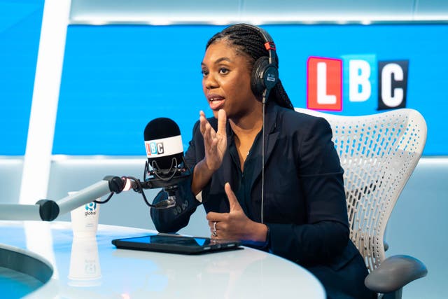 Conservative Party leader Kemi Badenoch during an appearance on LBC Radio for a phone-in (James Manning/PA)