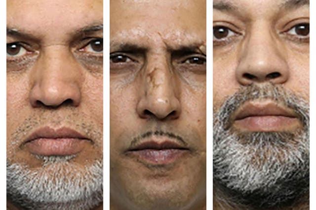 Imtiaz Ahmed, left, Ibrar Hussain, centre, and Fayaz Ahmed have been jailed (West Yorkshire Police/PA)