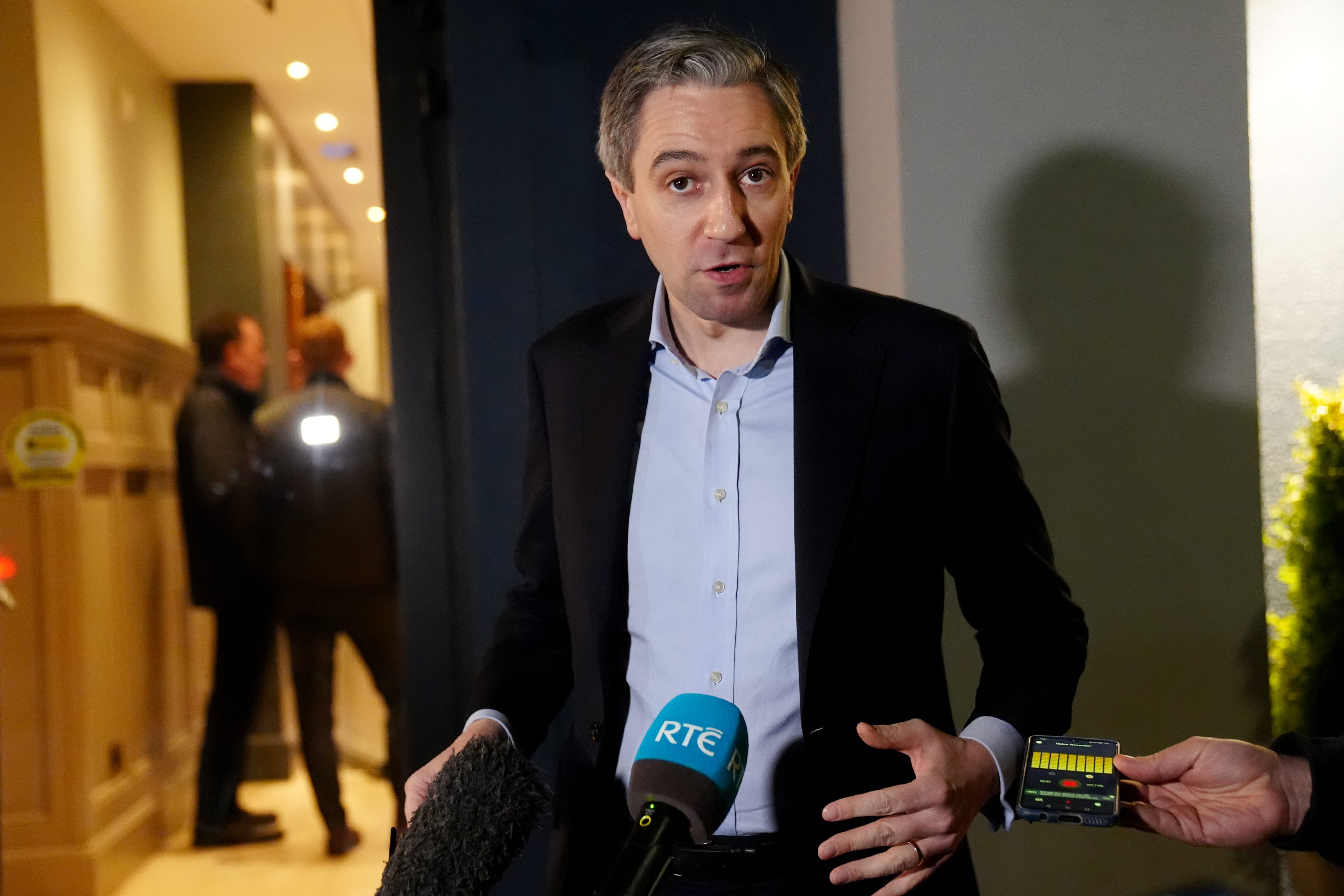 Taoiseach and Fine Gael leader Simon Harris said he would be ‘obsessed’ with delivery (Brian Lawless/PA)