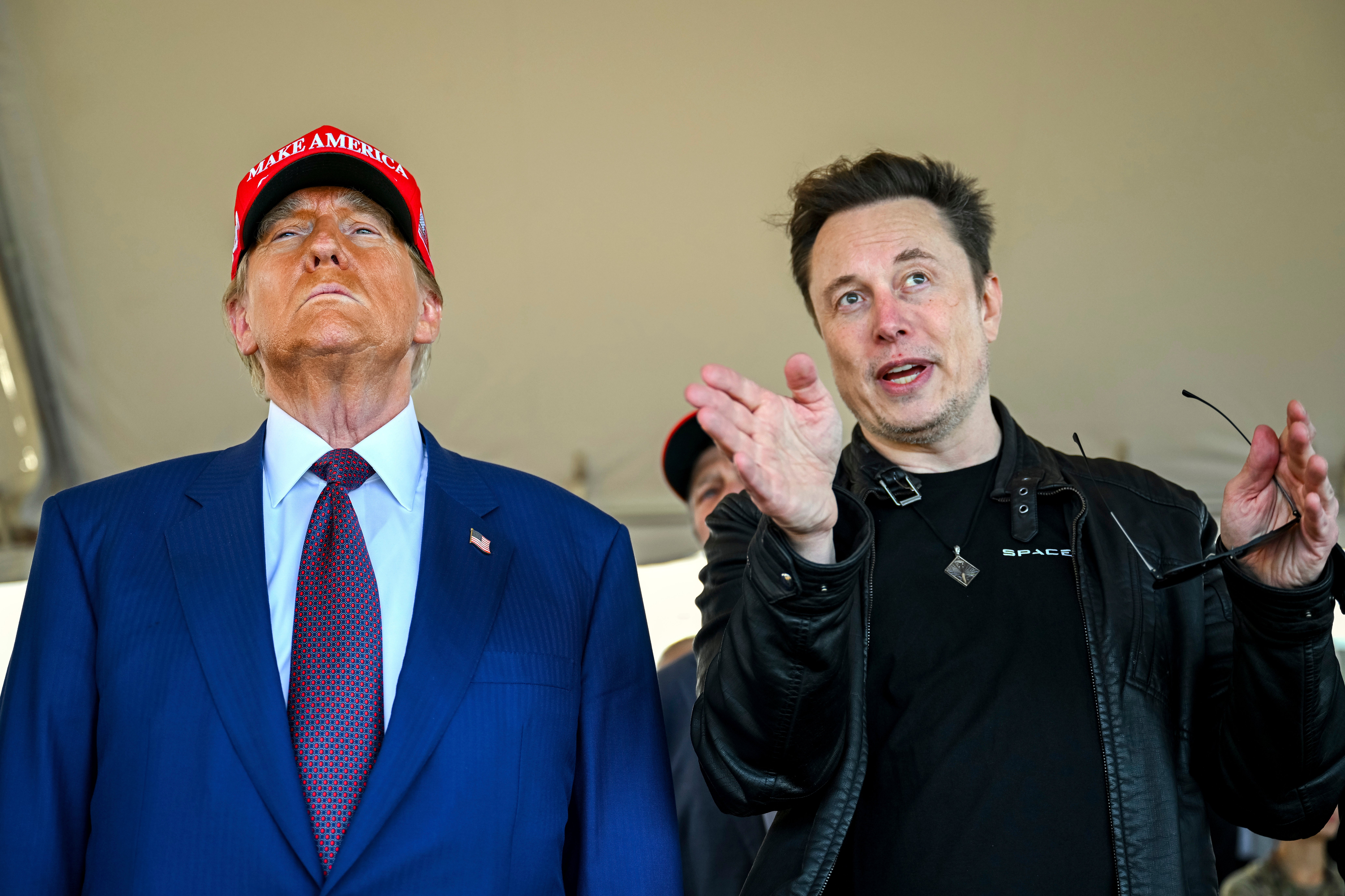 President Donald Trump and Elon Musk at Starbase