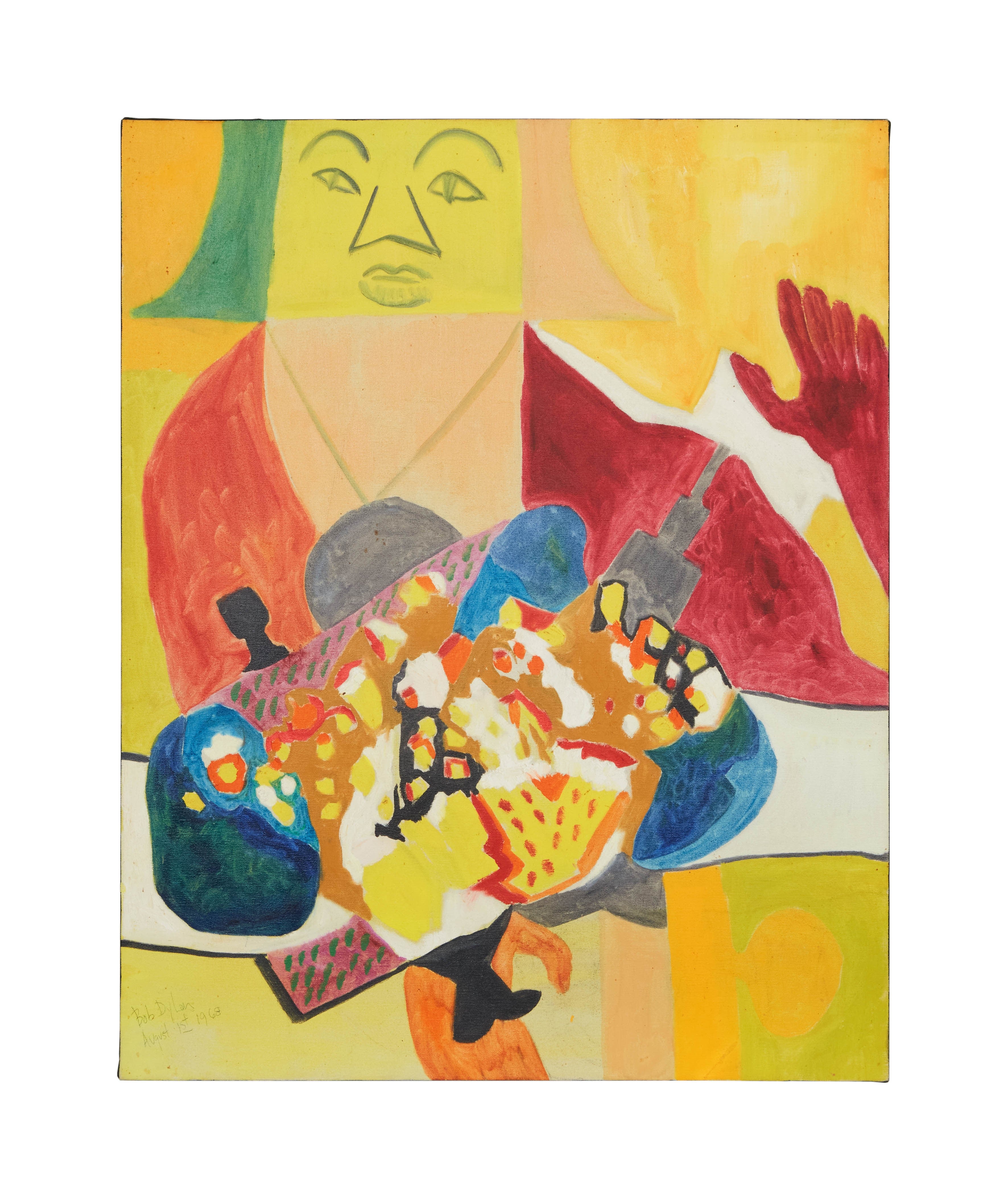 An oil painting made and signed by Dylan in 1968 also sold for £213,499