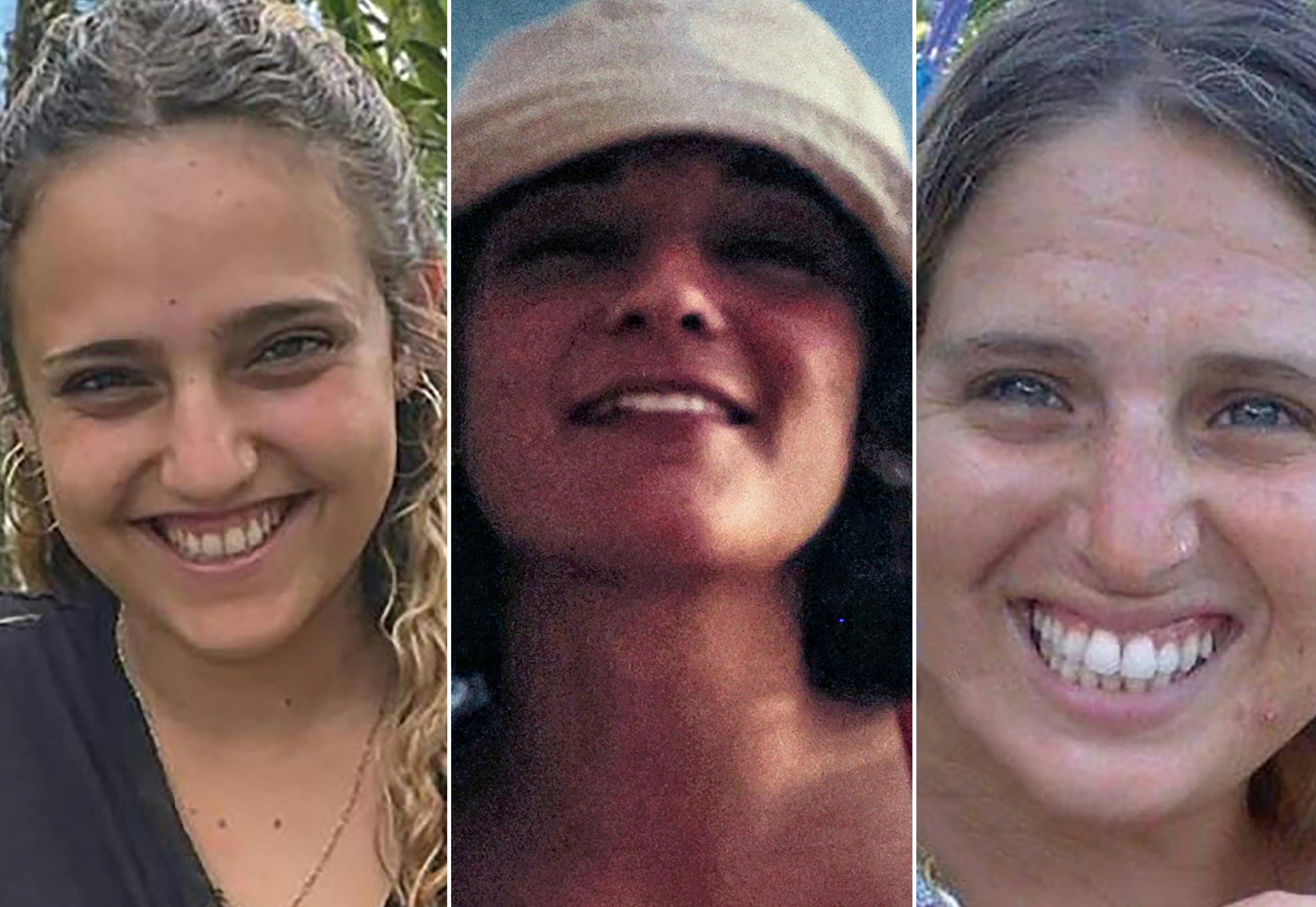 Romi Gonen, left, and Doron Steinbrecher, right, were also free alongside Emily Damari, centre