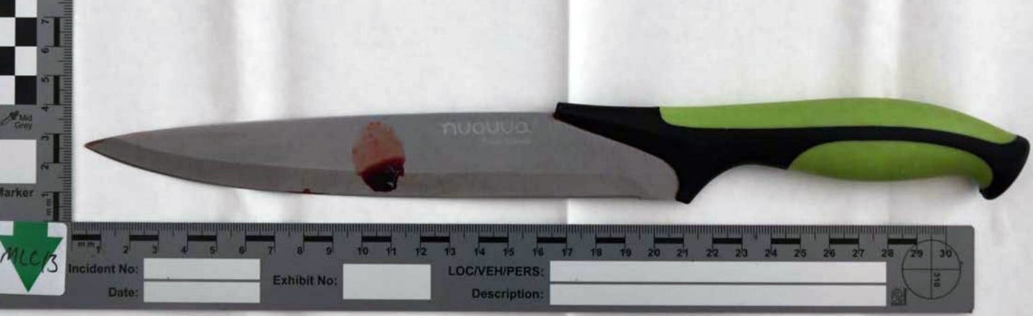 The knife used to fatally attack 14-year-old Scarlett Vickers in Darlington