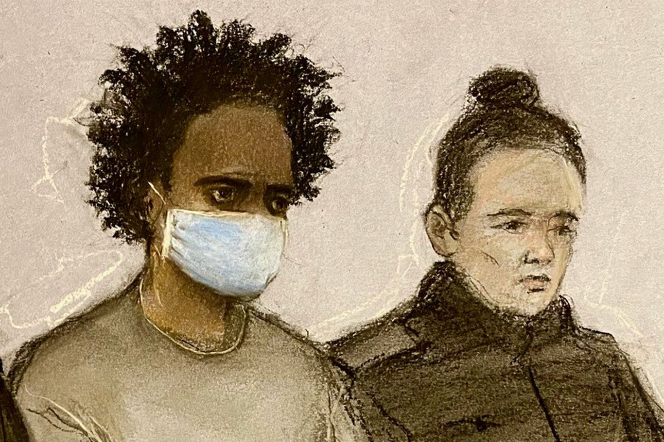 Court artist sketch of Rudakubana in the dock as he changed his plea at Liverpool Crown Court